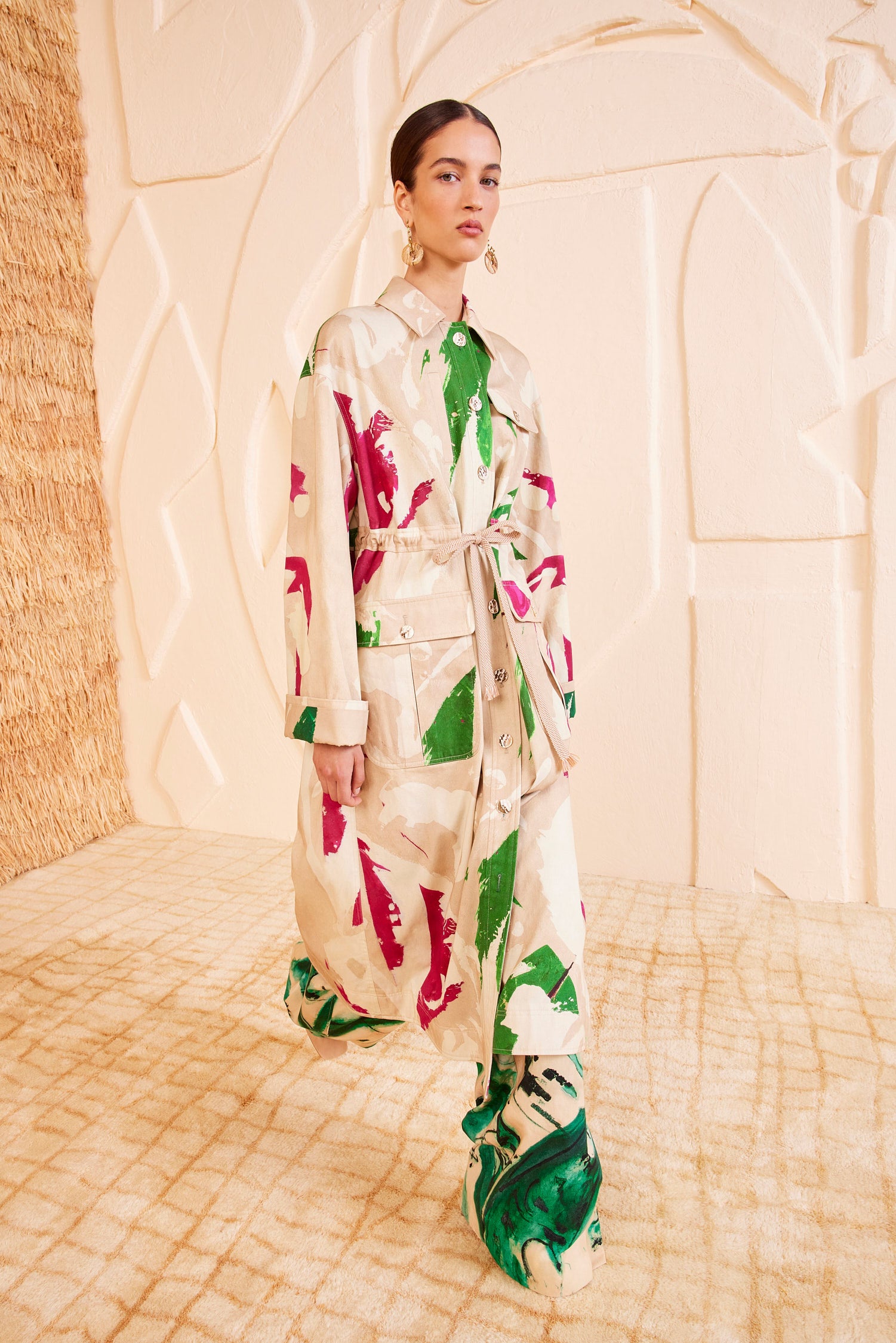 white christmas dresses Women's On The Avenue Tan Cotton Belted Trench Coat | Size: L main image 1