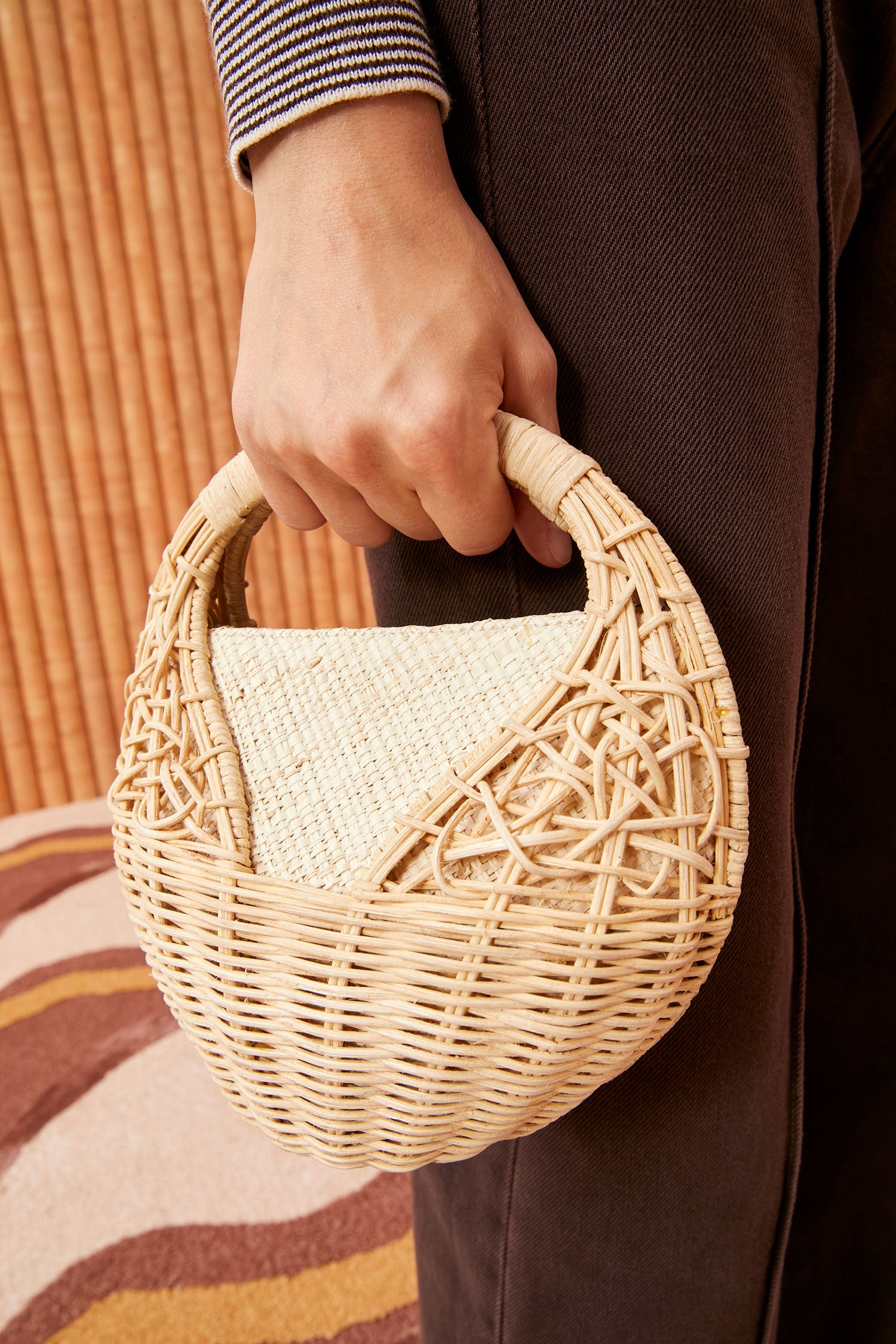 Miuco Womens Wicker Basket Bag Handmade Straw Rattan India | Ubuy