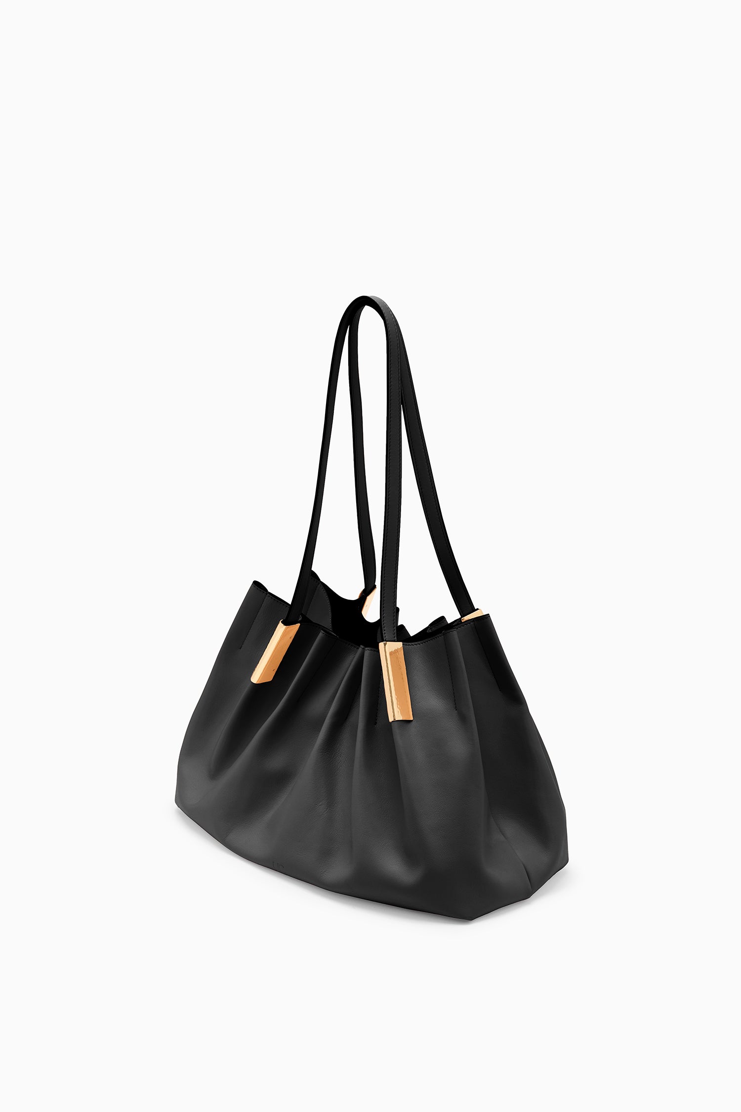Isadora Ruched East-West Tote - Noir