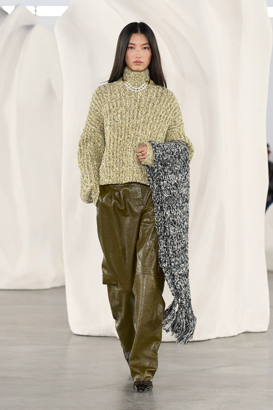 Keiran Leather Pant - Lichen