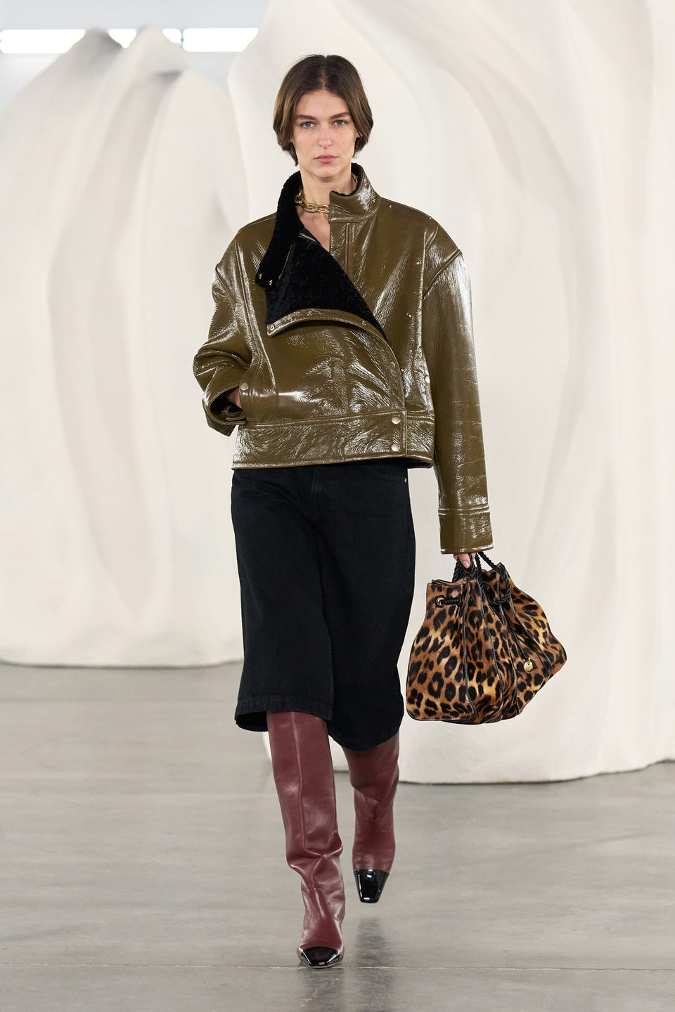 Honora Leather Jacket - Lichen