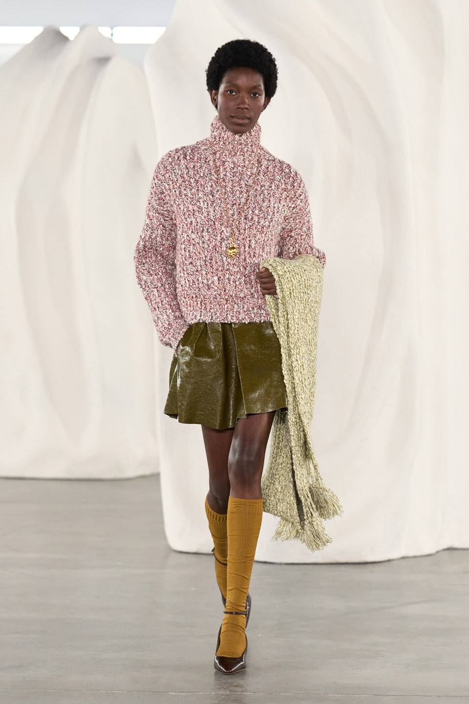 Sophie Leather Mini Skirt - Lichen