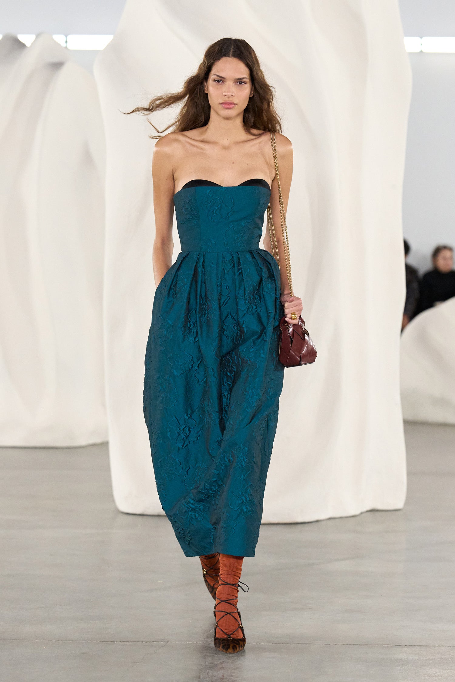 Katerina Strapless Cloque Dress - Beryl