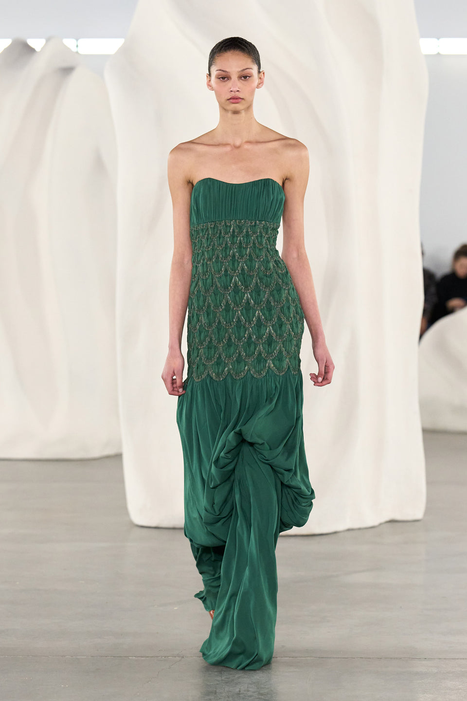 Octavine Strapless Silk Gown - Tourmaline
