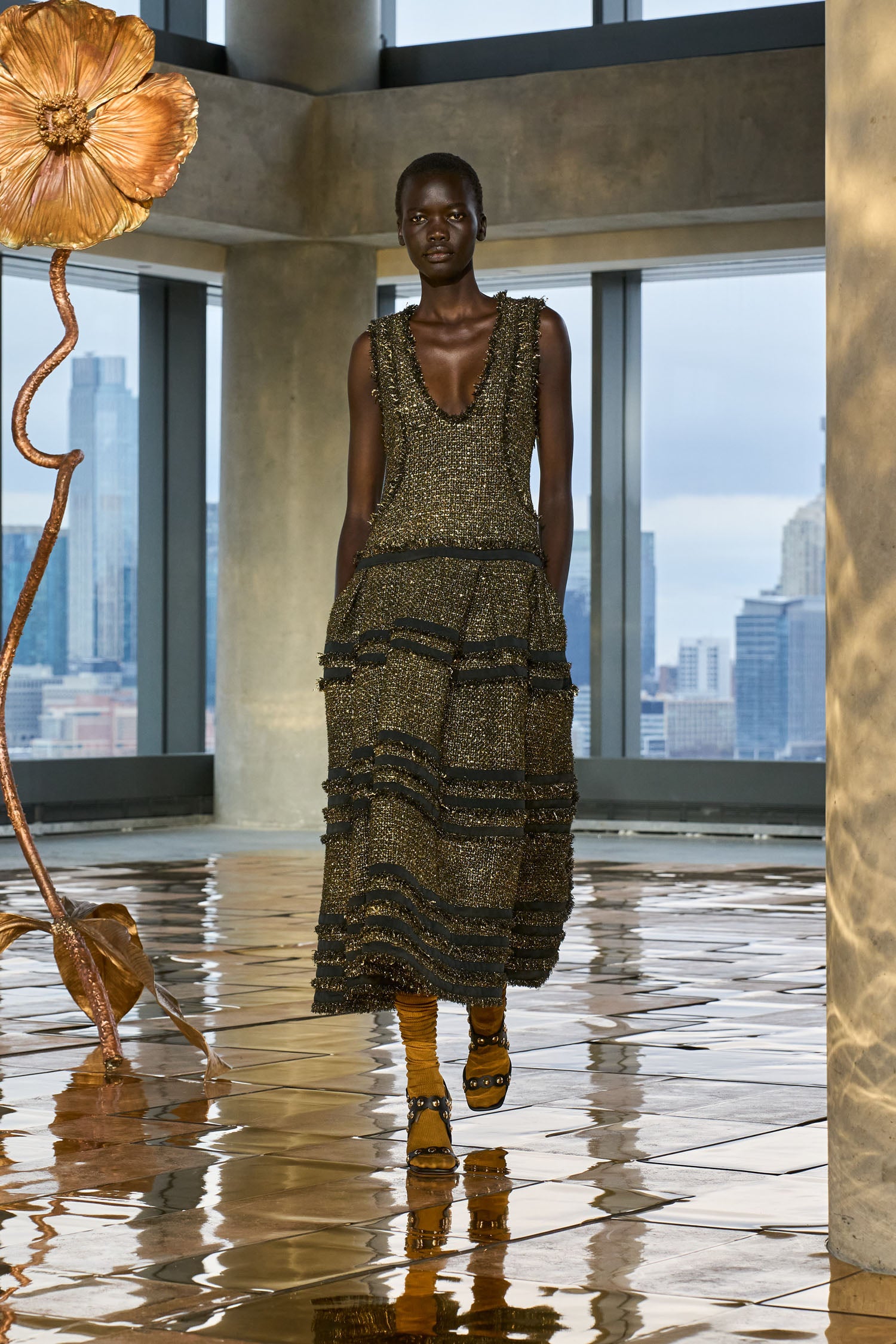 Inez Tweed Sleeveless Dress - Tapestry