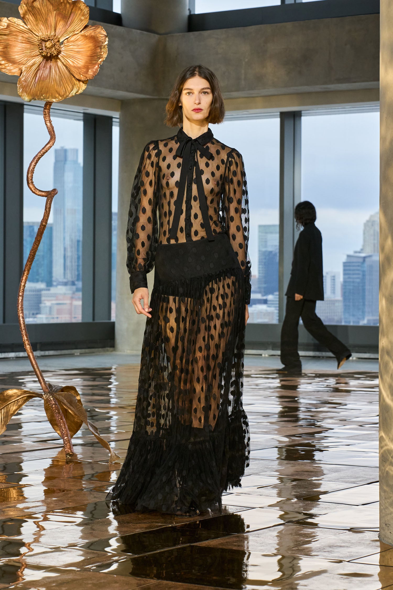 Vera Lace High Waist Maxi Skirt - Noir