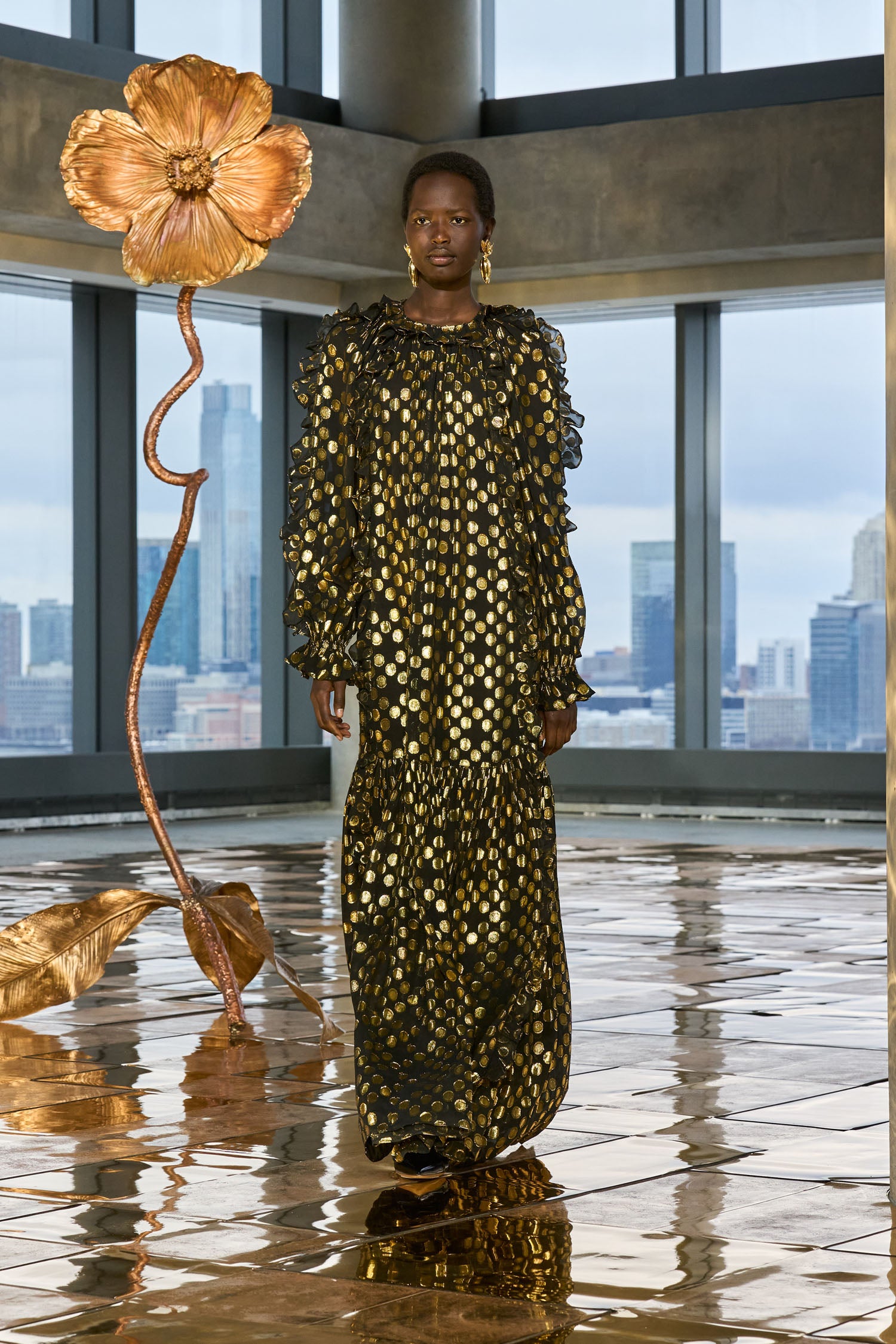 Ulla Johnson Celestina Silk Long Sleeve Gown - Obsidian