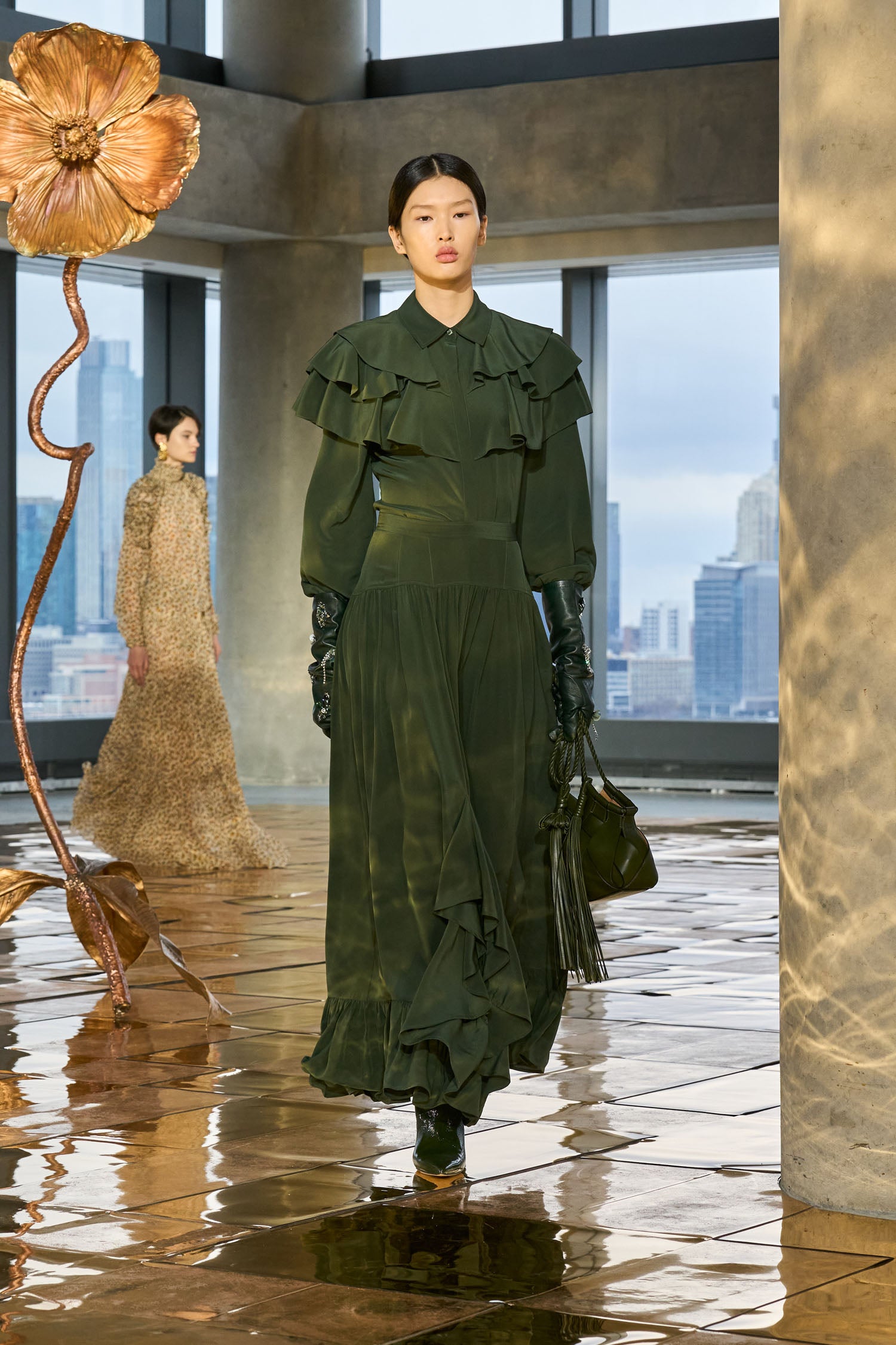 Ulla Johnson Liliana Silk Long Sleeve Blouse - Cypress