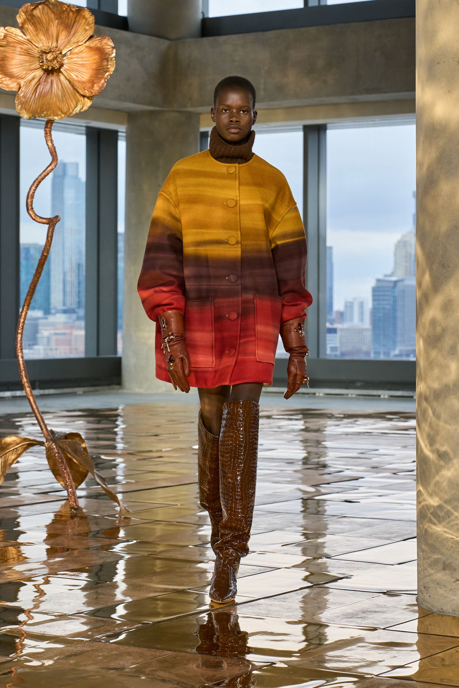 Veron Alpaca Knit Turtleneck - Mahogany