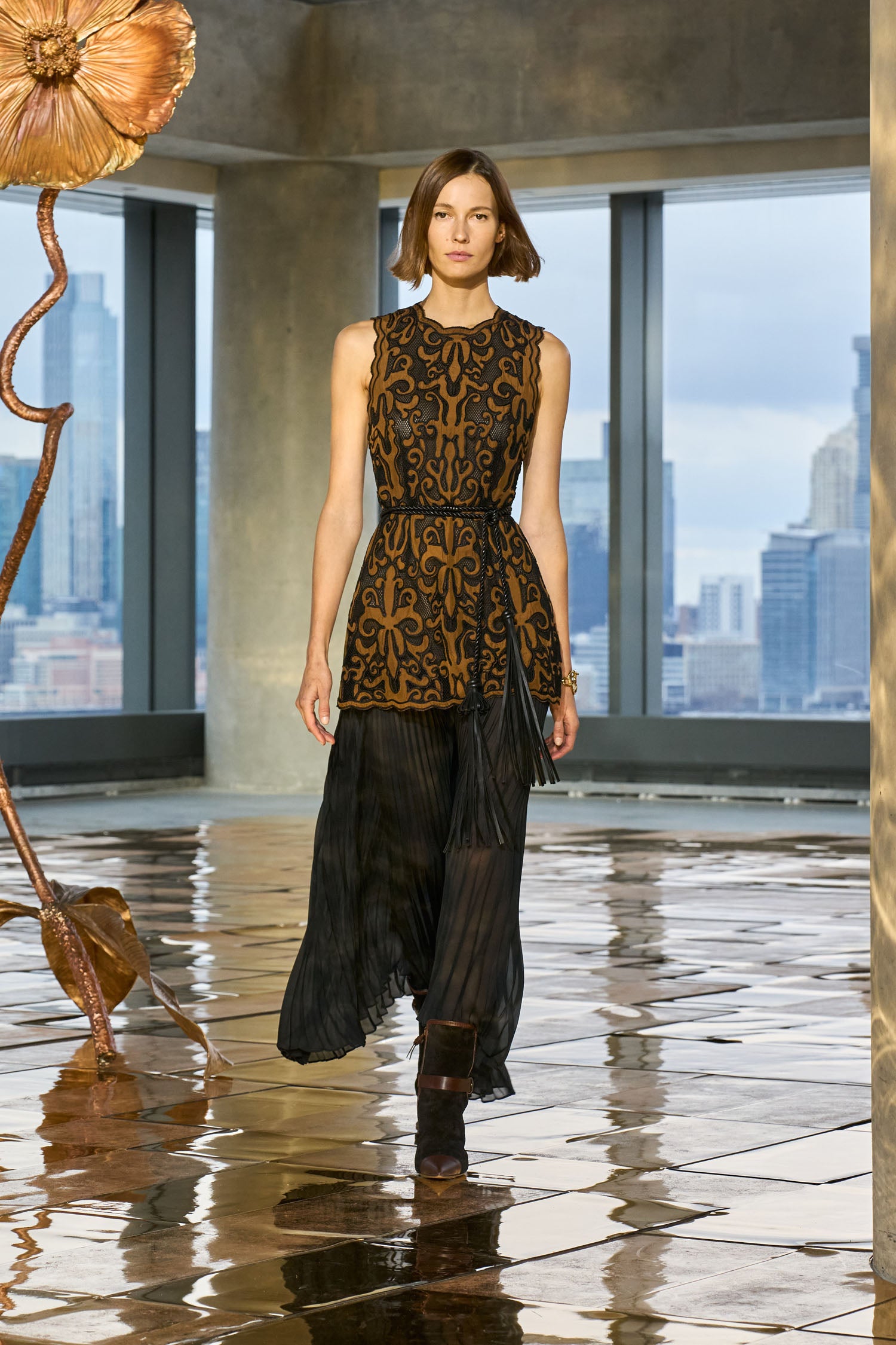 Ulla Johnson Auryn Applique Sleeveless Long Dress - Saffron