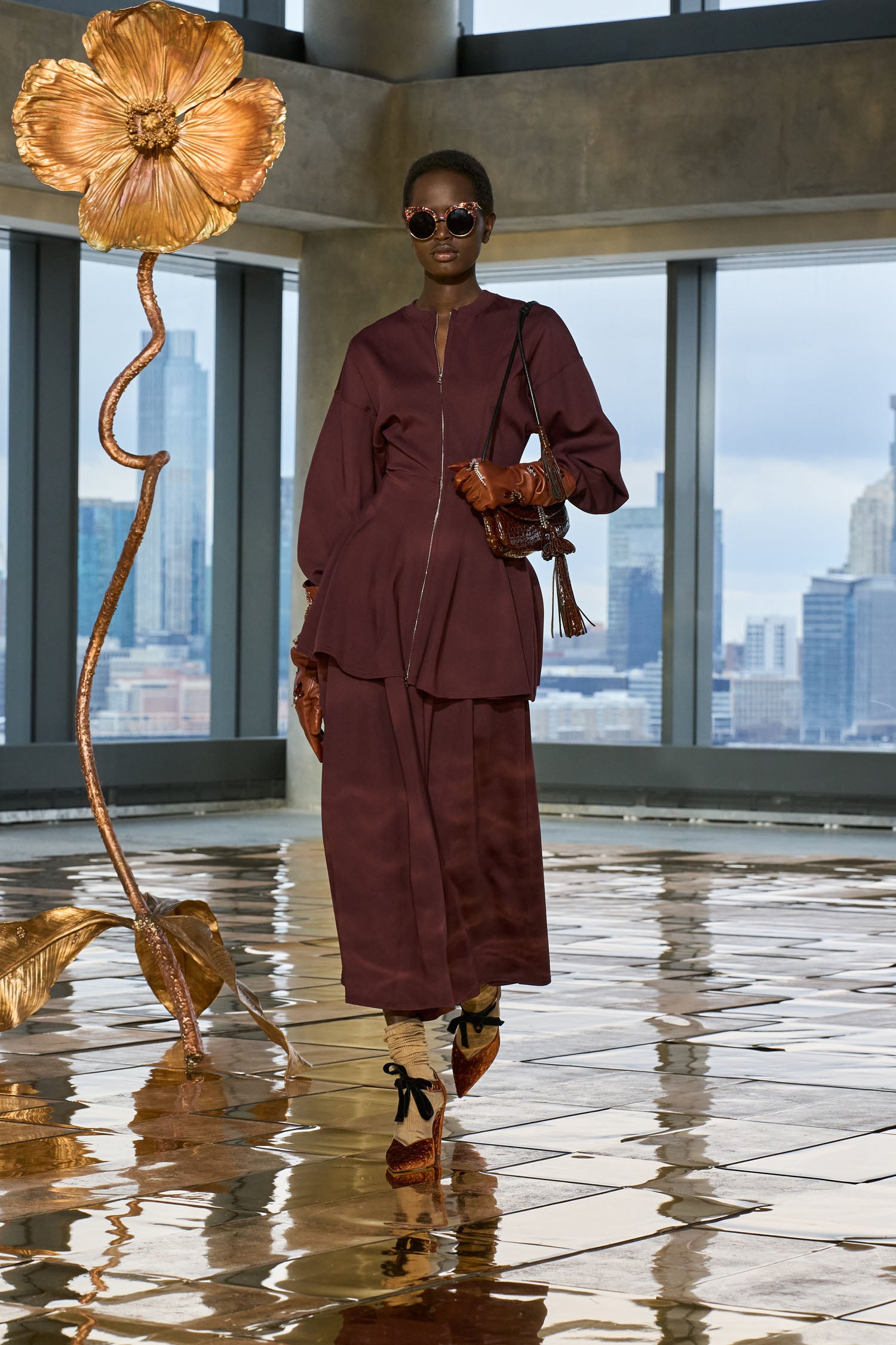 Ulla Johnson Rea High Waist Midi Skirt - Mahogany