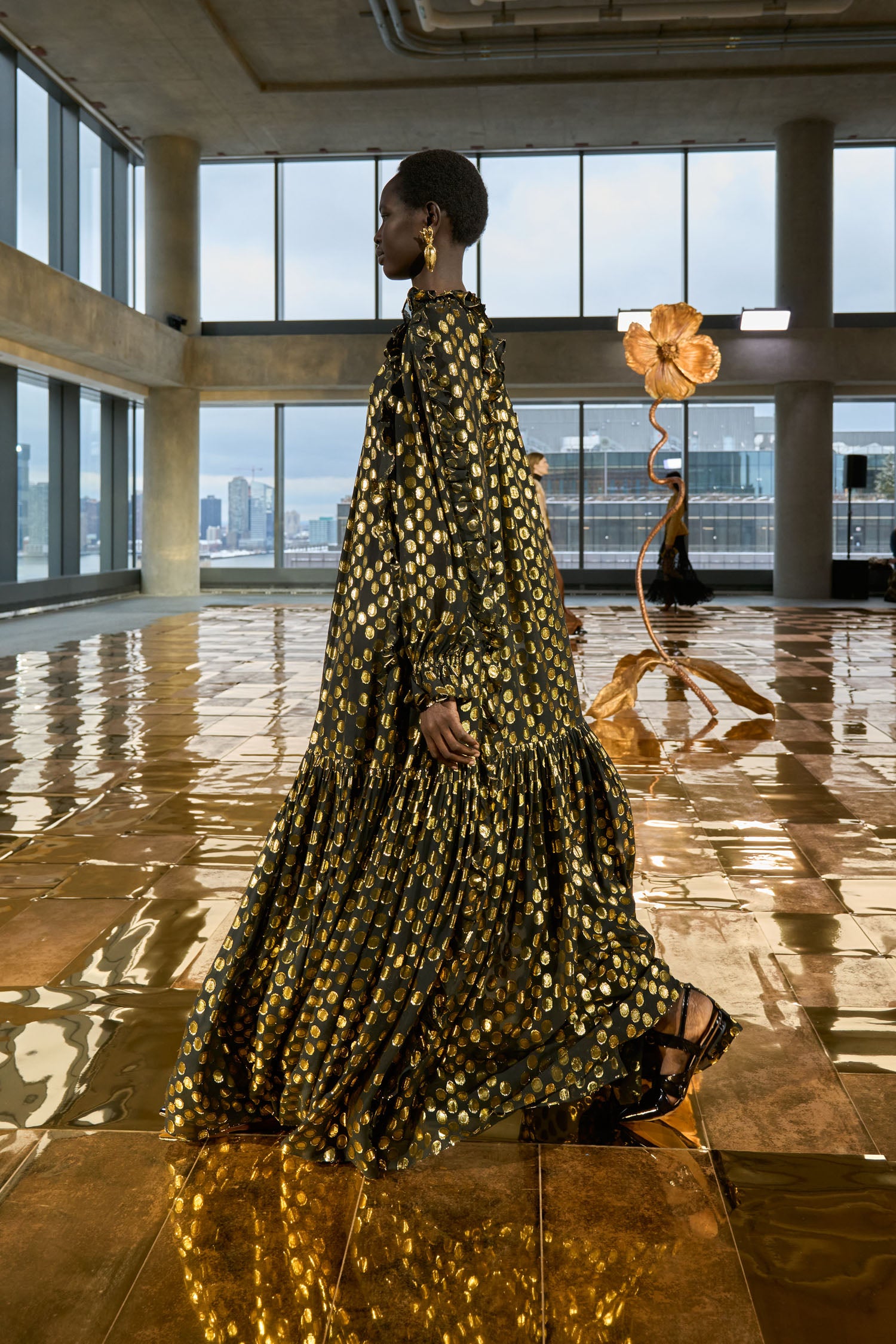 Ulla Johnson Celestina Silk Long Sleeve Gown - Obsidian