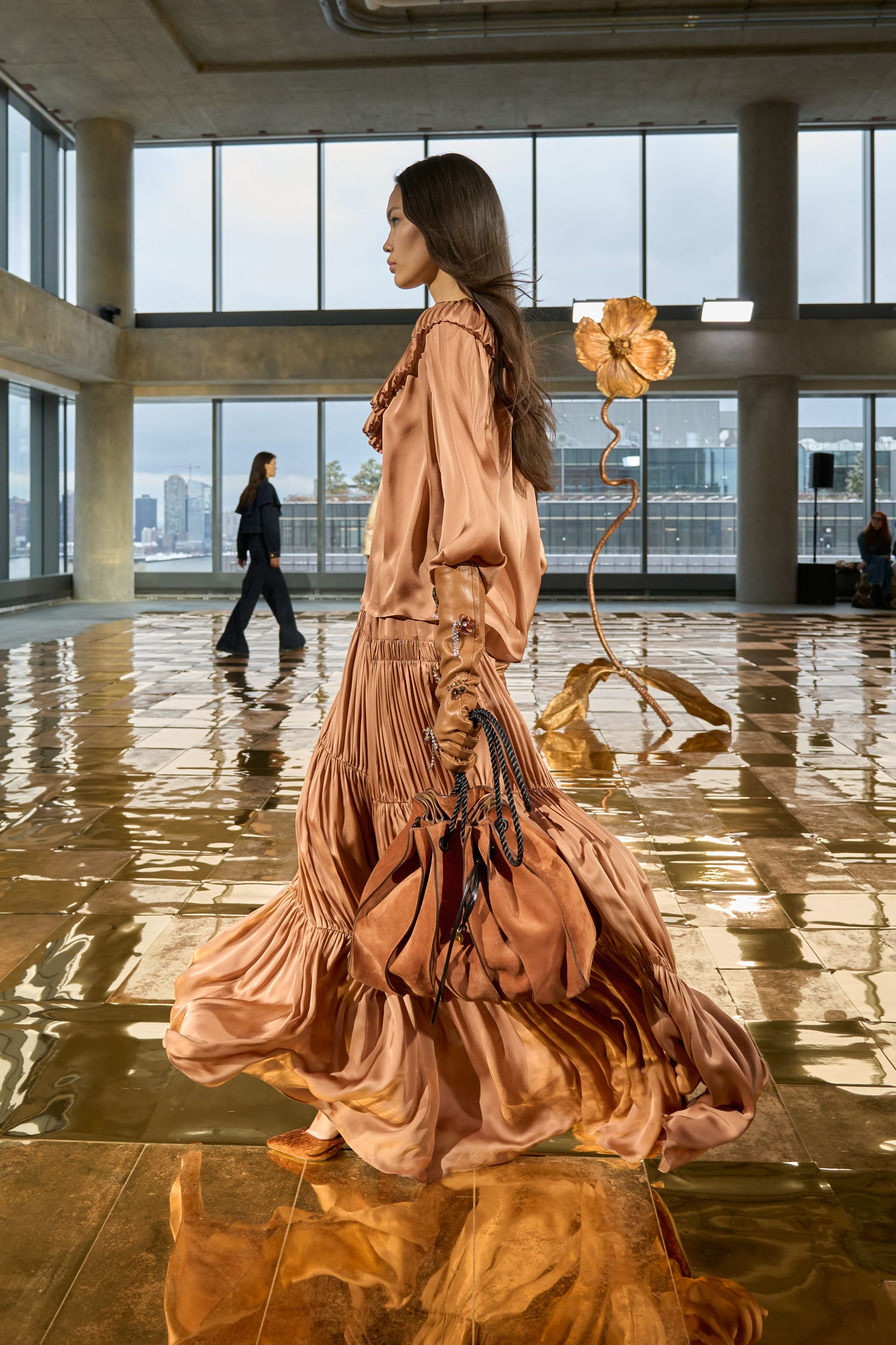 Ulla Johnson Gaelle Silk High Waist Maxi Skirt - Desert Rose