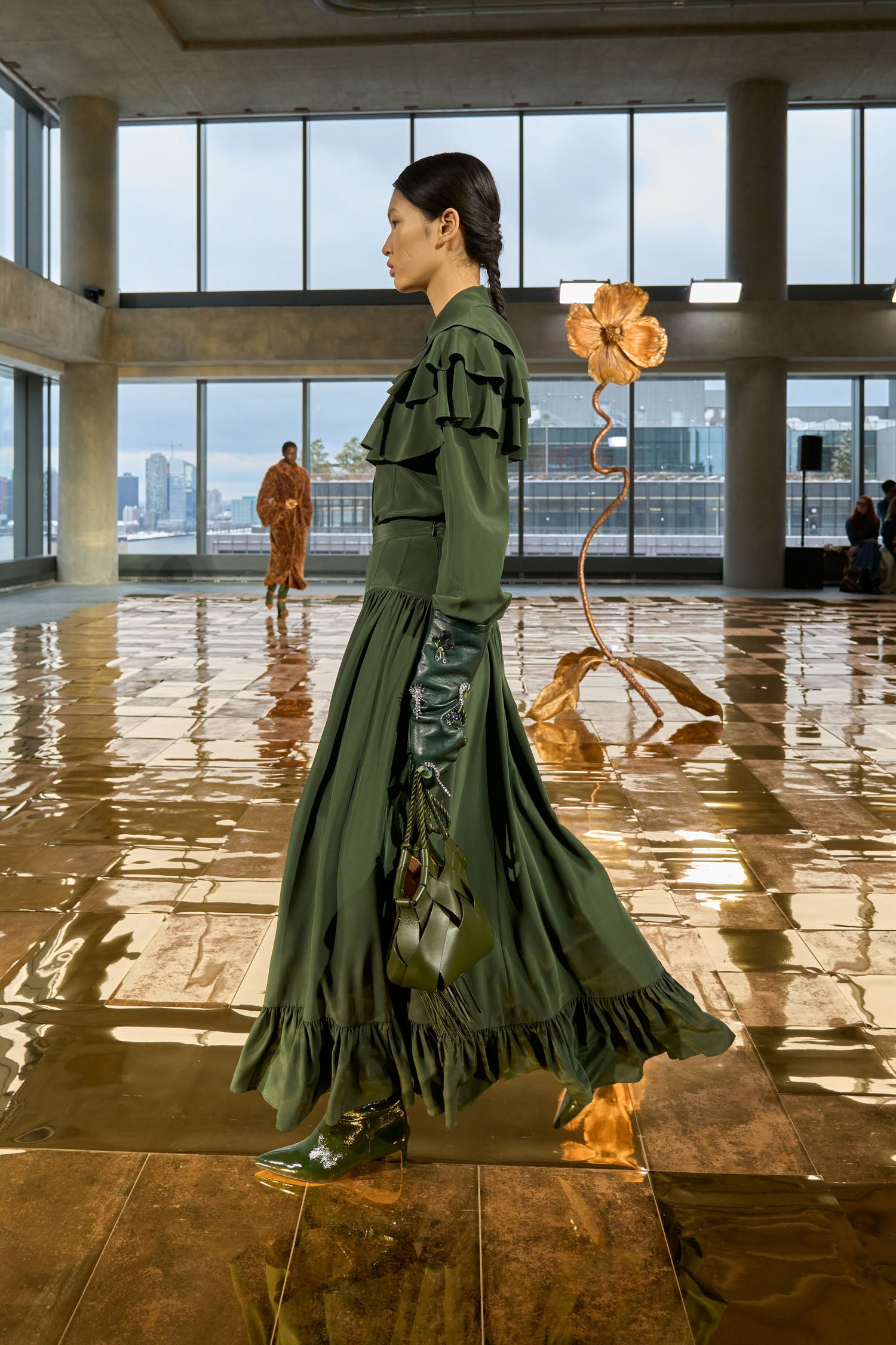 Ulla Johnson Liliana Silk Long Sleeve Blouse - Cypress