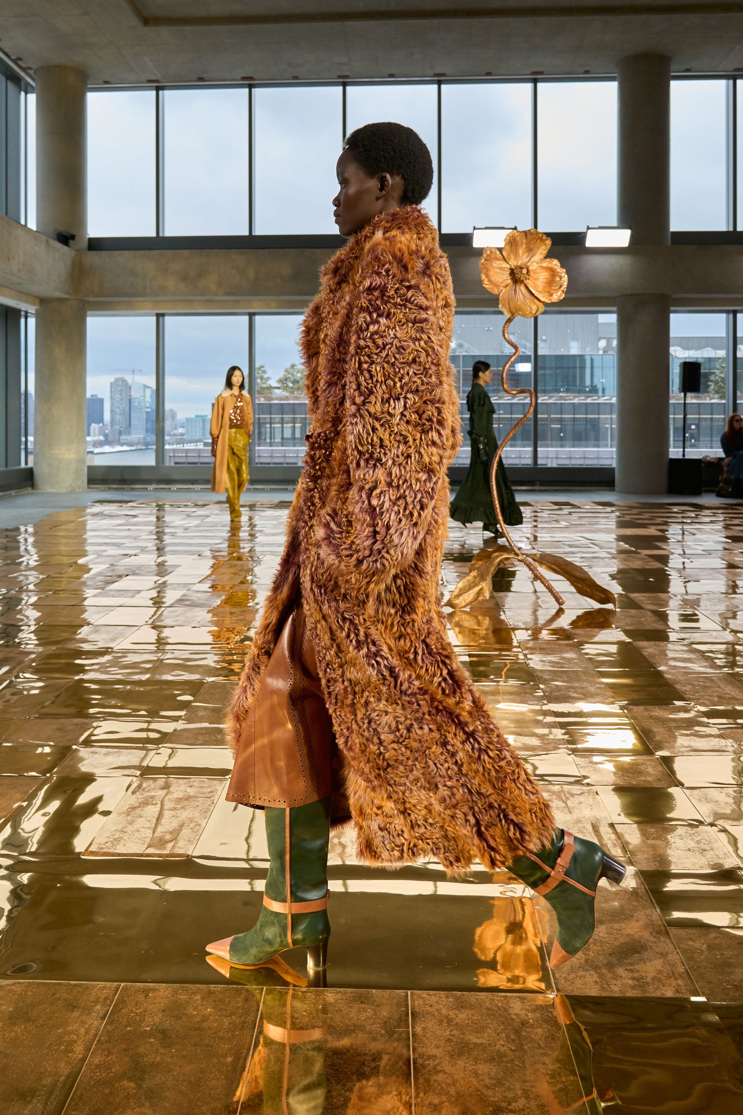 YILON MADE Waistmark eco fur coat ブラウン YILON MADE】Waistmark eco fur coat ブラウン