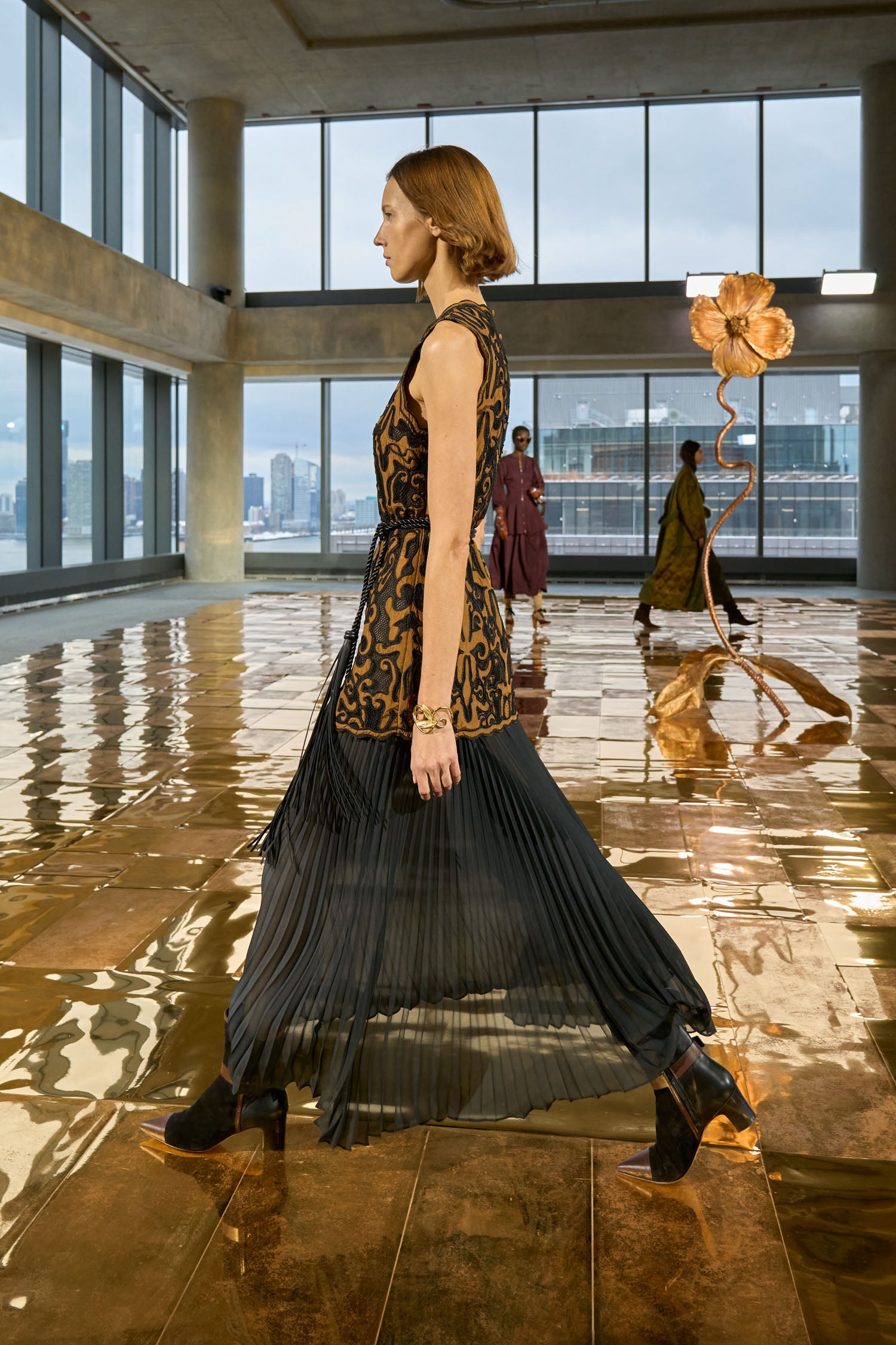 Ulla Johnson Auryn Applique Sleeveless Long Dress - Saffron