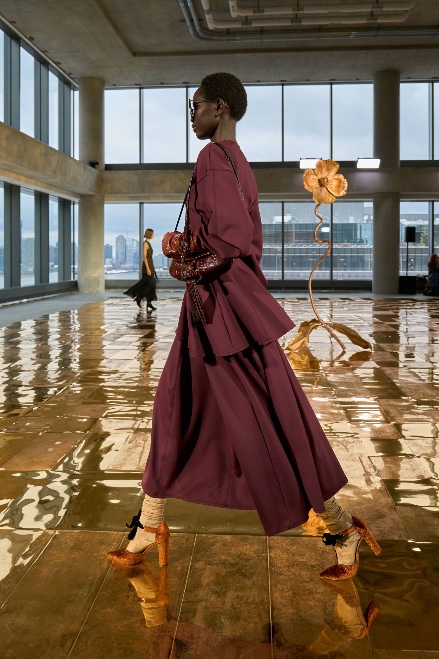 Ulla Johnson Ansel Mini Dress with Zipper Front - Mahogany