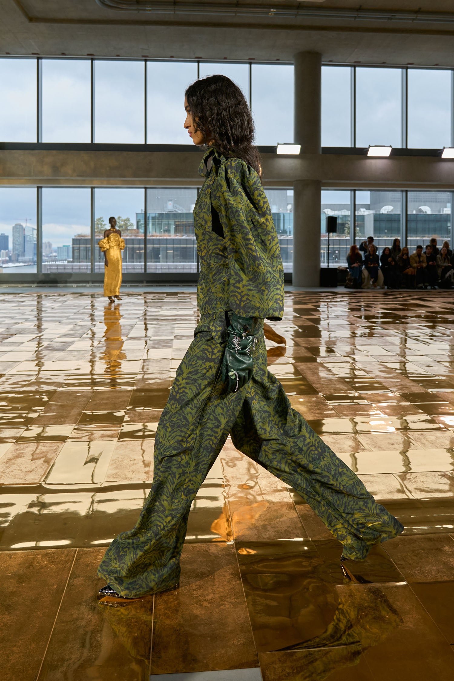 Ulla Johnson Charlie Silk High Waist Wide Leg Pant - Desert Jasper