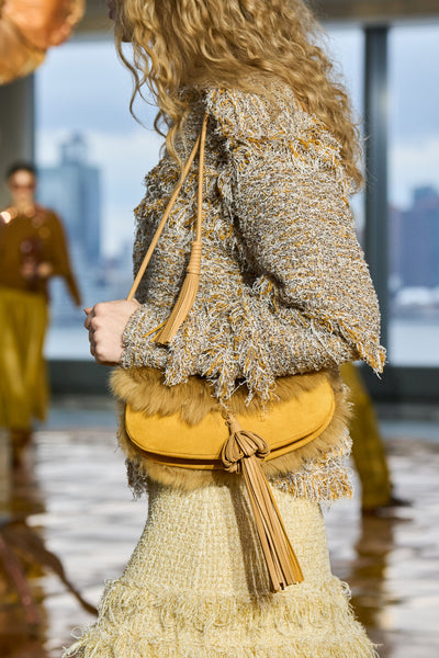 Lotus Paloma Tassel Demi Lune Bag - Leather Tassel & Flap Close-Up | Ulla Johnson