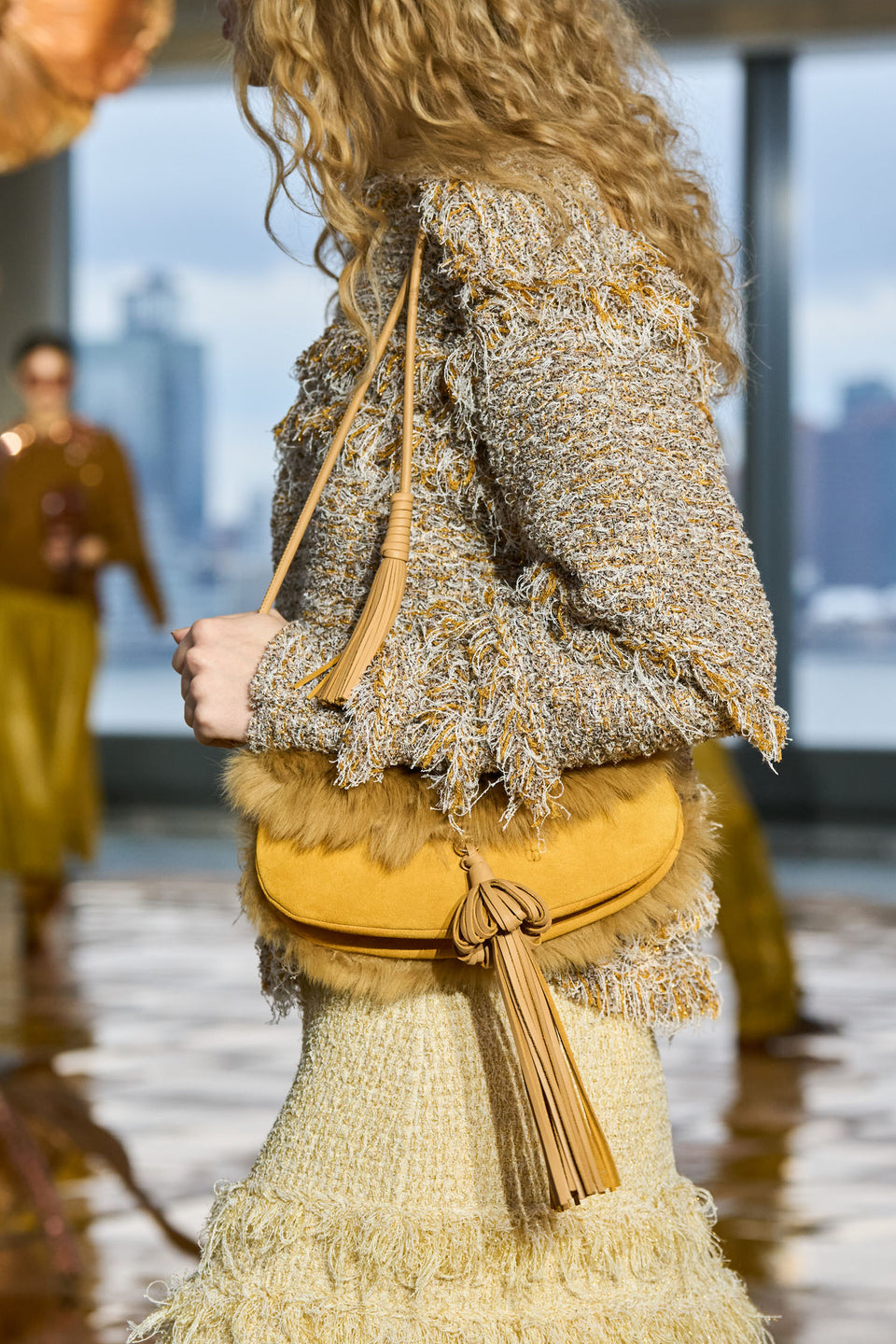 Lotus Paloma Tassel Demi Lune Bag - Leather Tassel & Flap Close-Up | Ulla Johnson