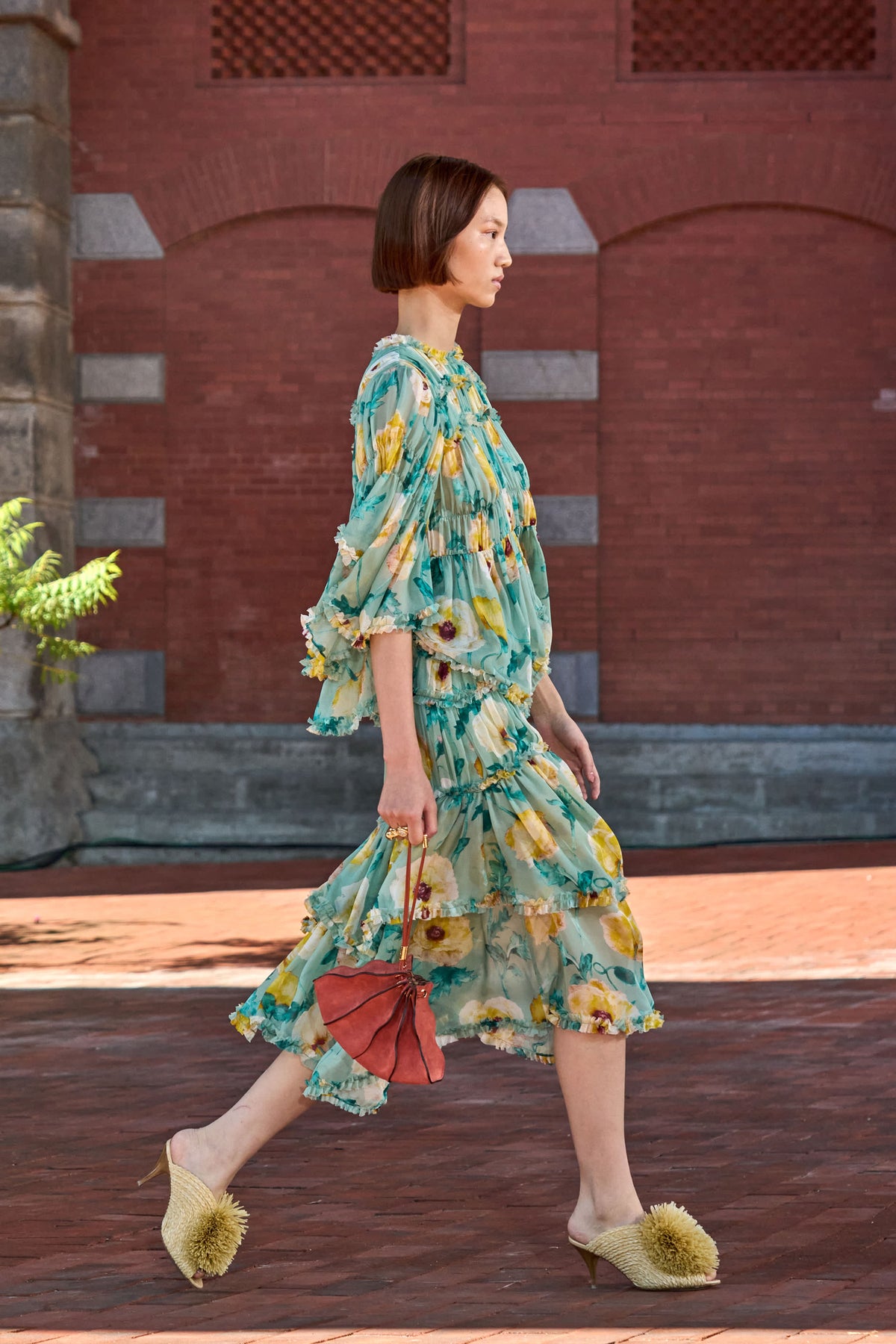 ⁣⁢Lucile Chemisier à Volants - Celadon⁤⁣