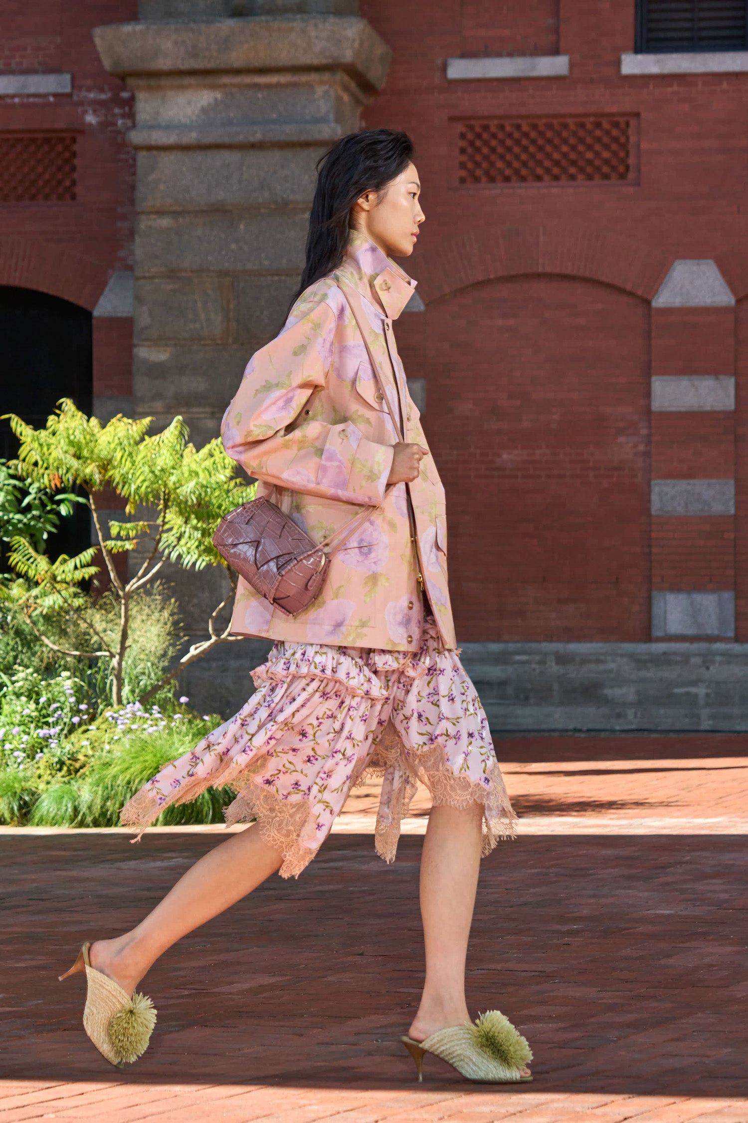 Ulla Johnson ⁣⁢Chaqueta Eaton Estampada Cargeo - Blush Painted Poppy⁤⁣