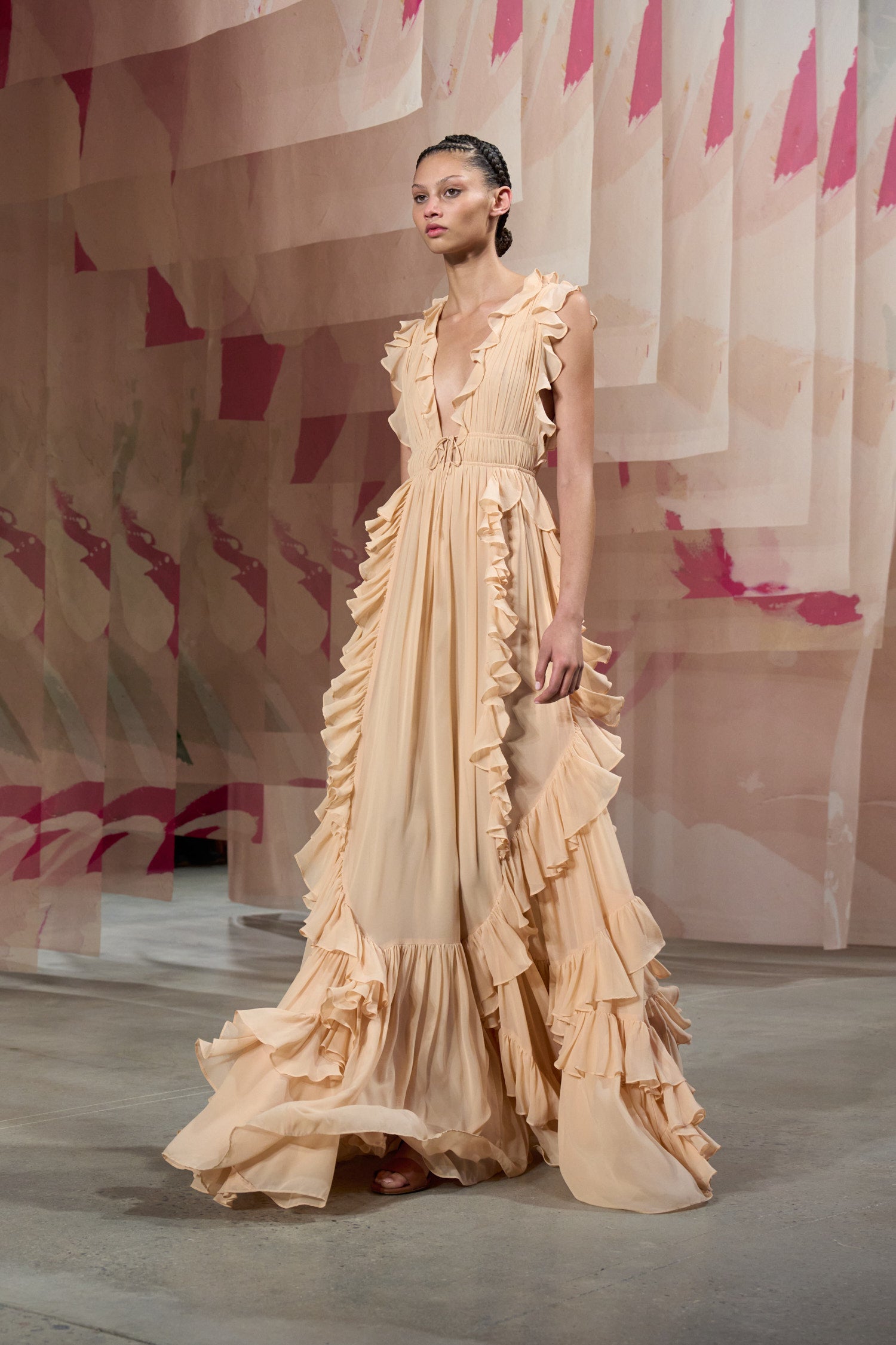Florella Gown Peony - SS25 Runway Look 53, Designer Silk Ruffle Gown | Ulla Johnson