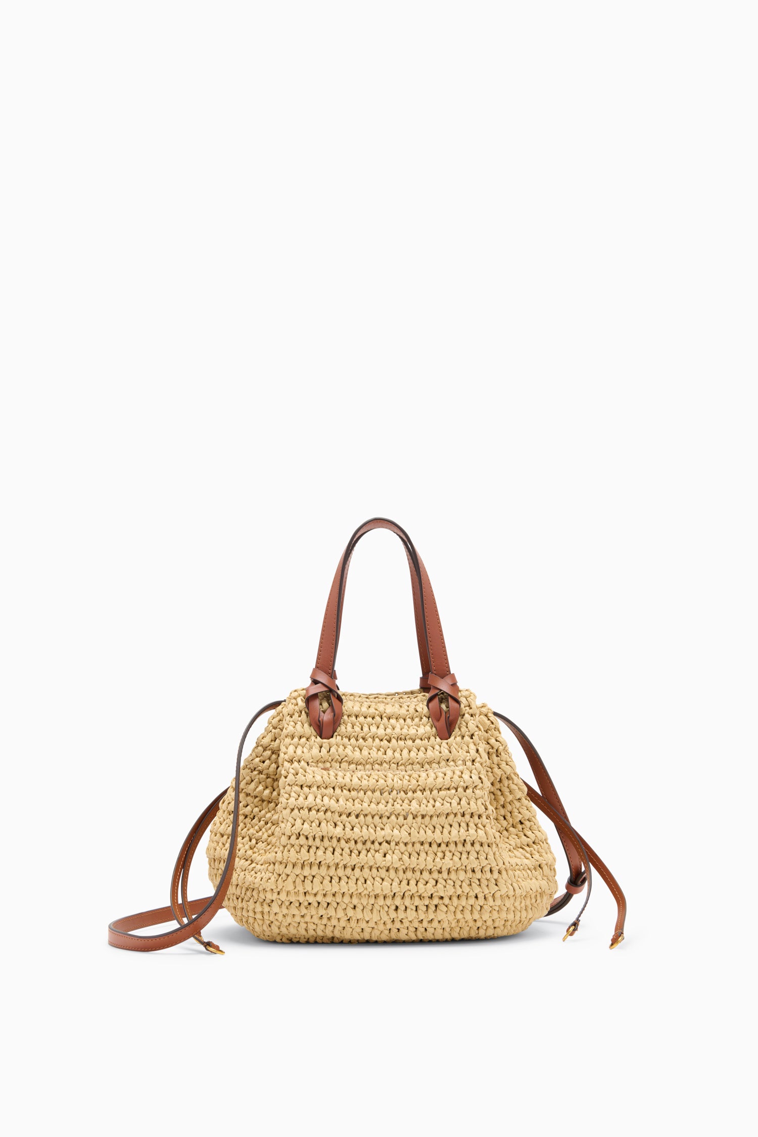 Gio Raffia Crossbody - Natural Raffia & Leather Crossbody Bag