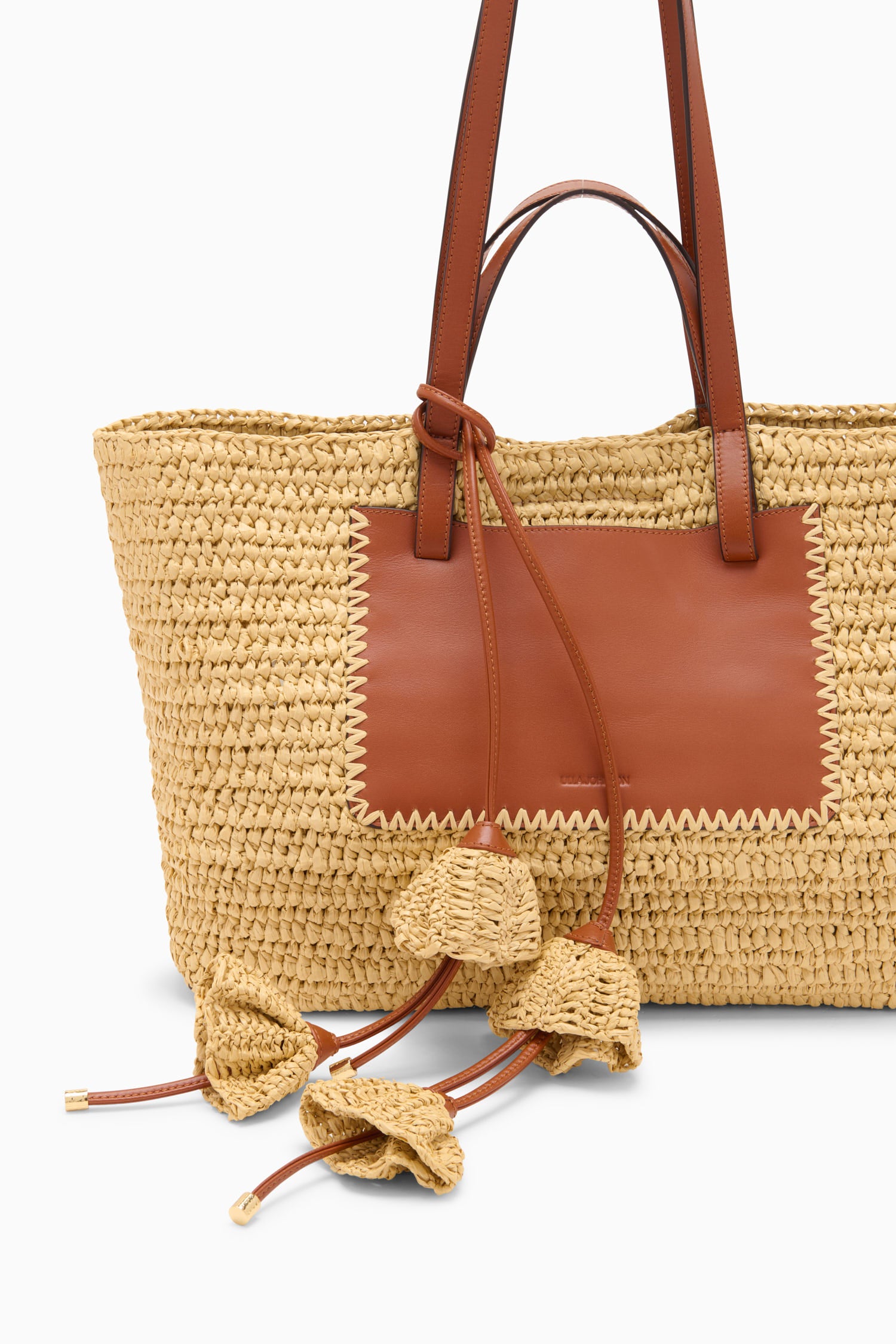 Flower Raffia Charm - Natural Raffia Bag Charm - Ulla Johnson