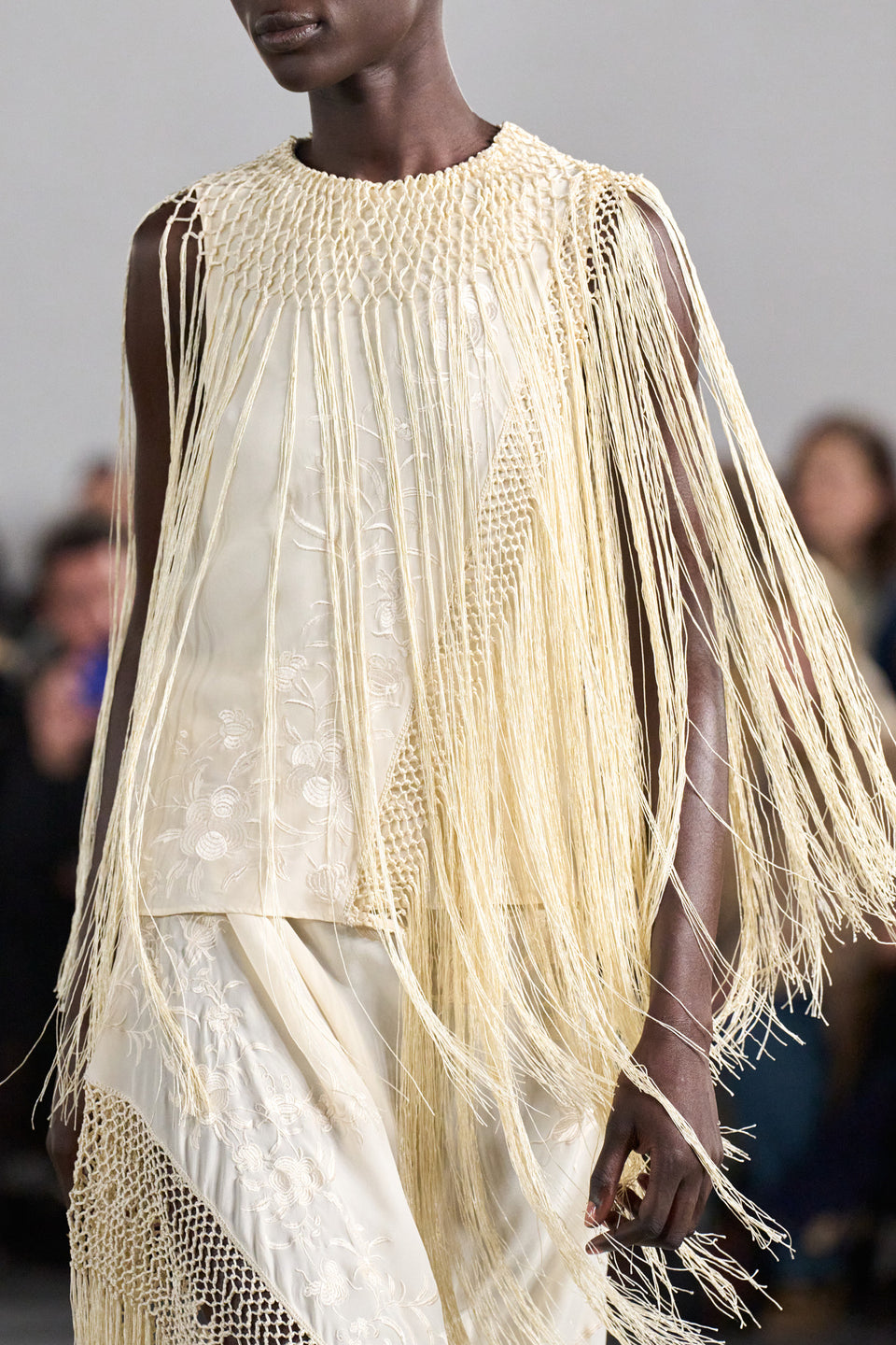 Willa Silk Fringe Top - Creme