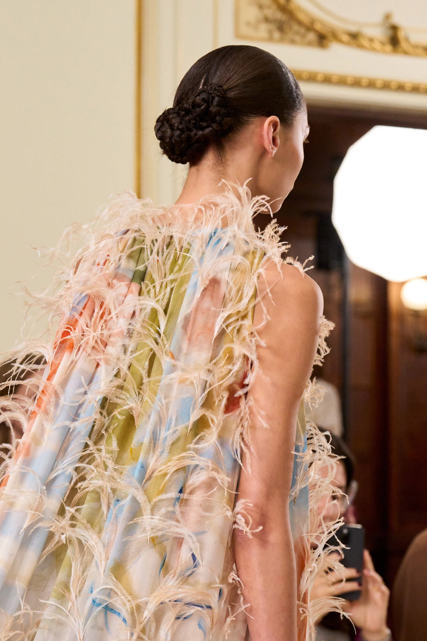 Gossamer Gown with Feather Embroidery - Western Dream