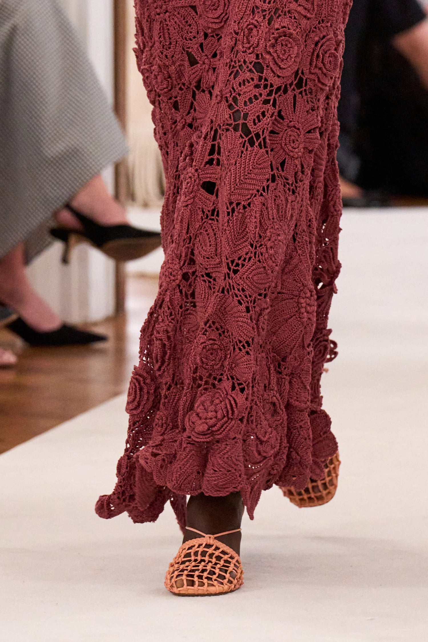 Anita Hand Crochet Dress - Agate Red Sleeveless Maxi Dress - Ulla