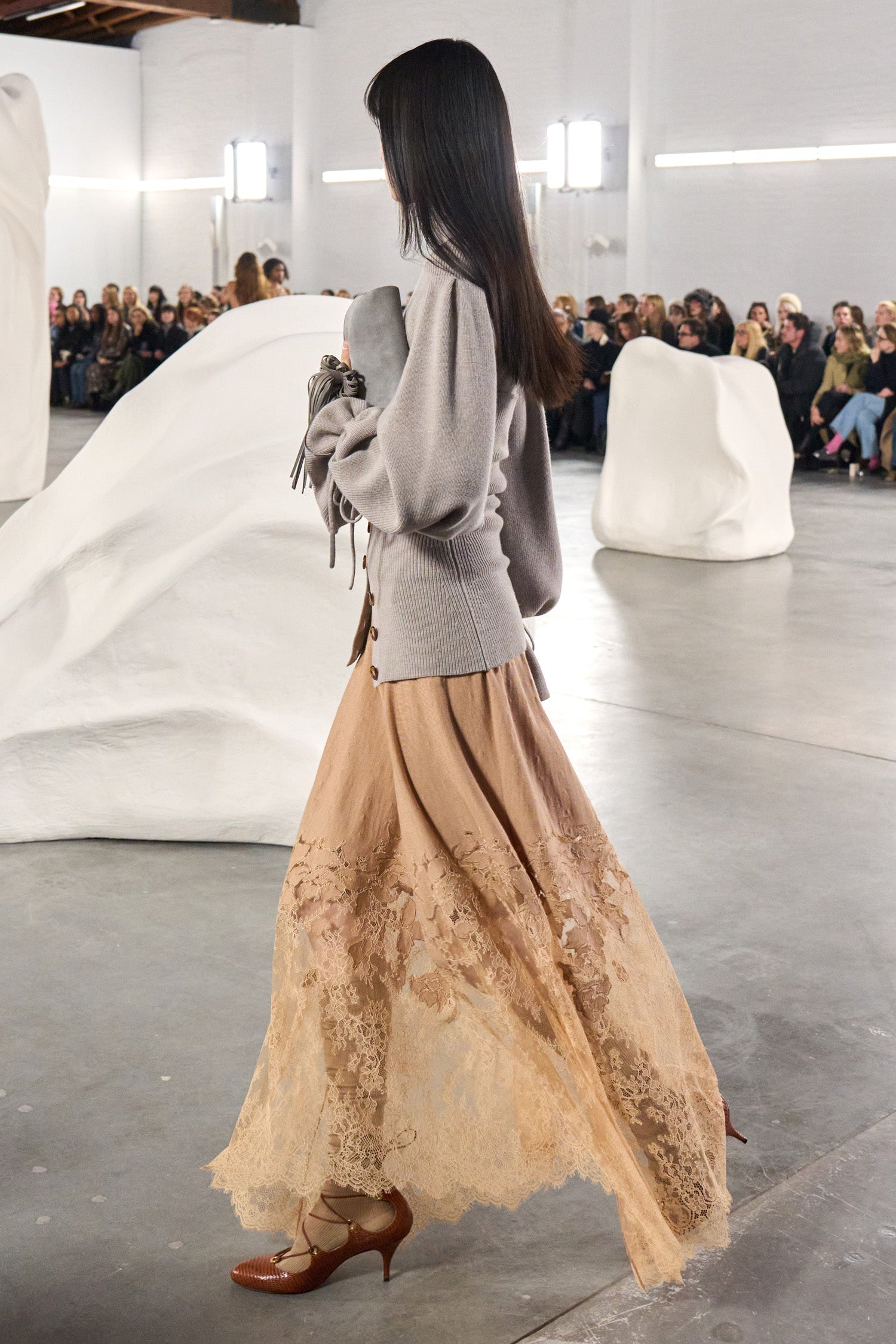 Josina Lace Midi Skirt - Almond - Ulla Johnson