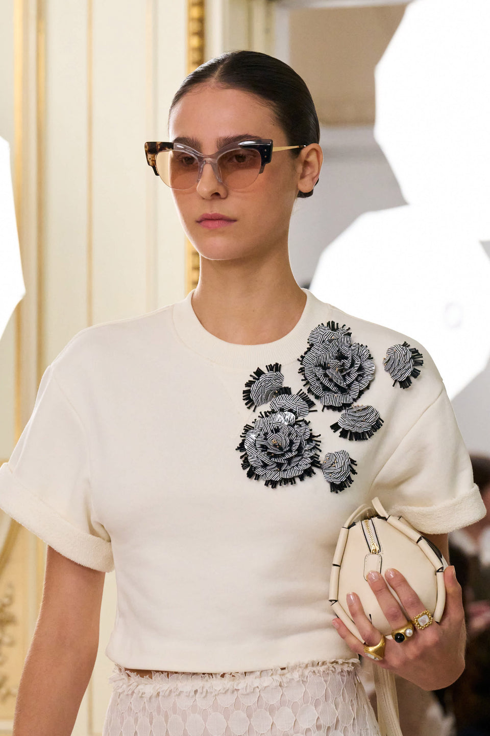 Cove Top with Embroidery - Creme