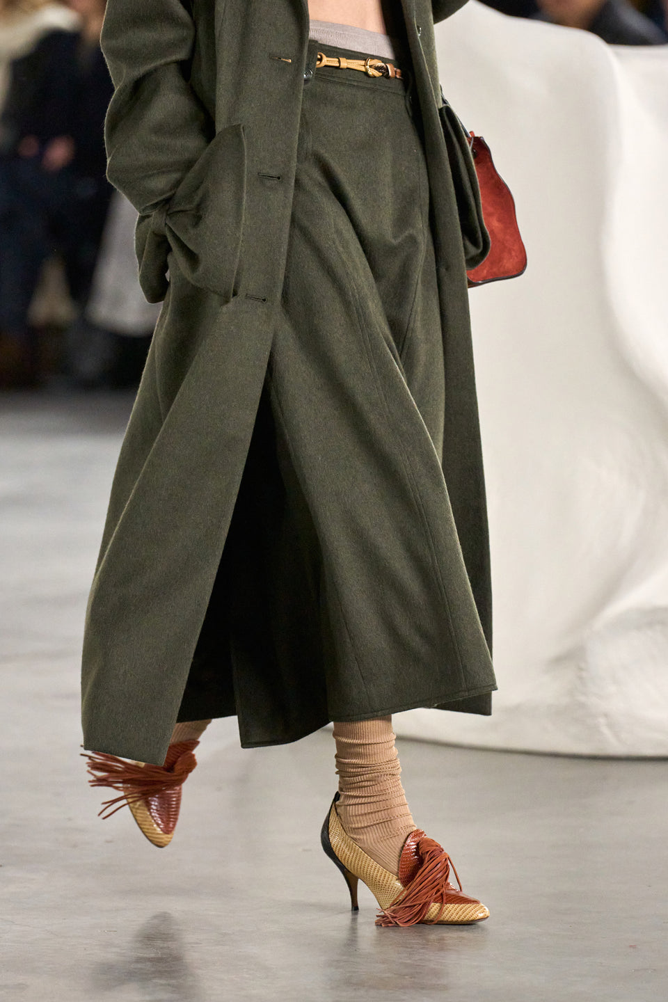 Bryn Wool Midi Skirt - Willow