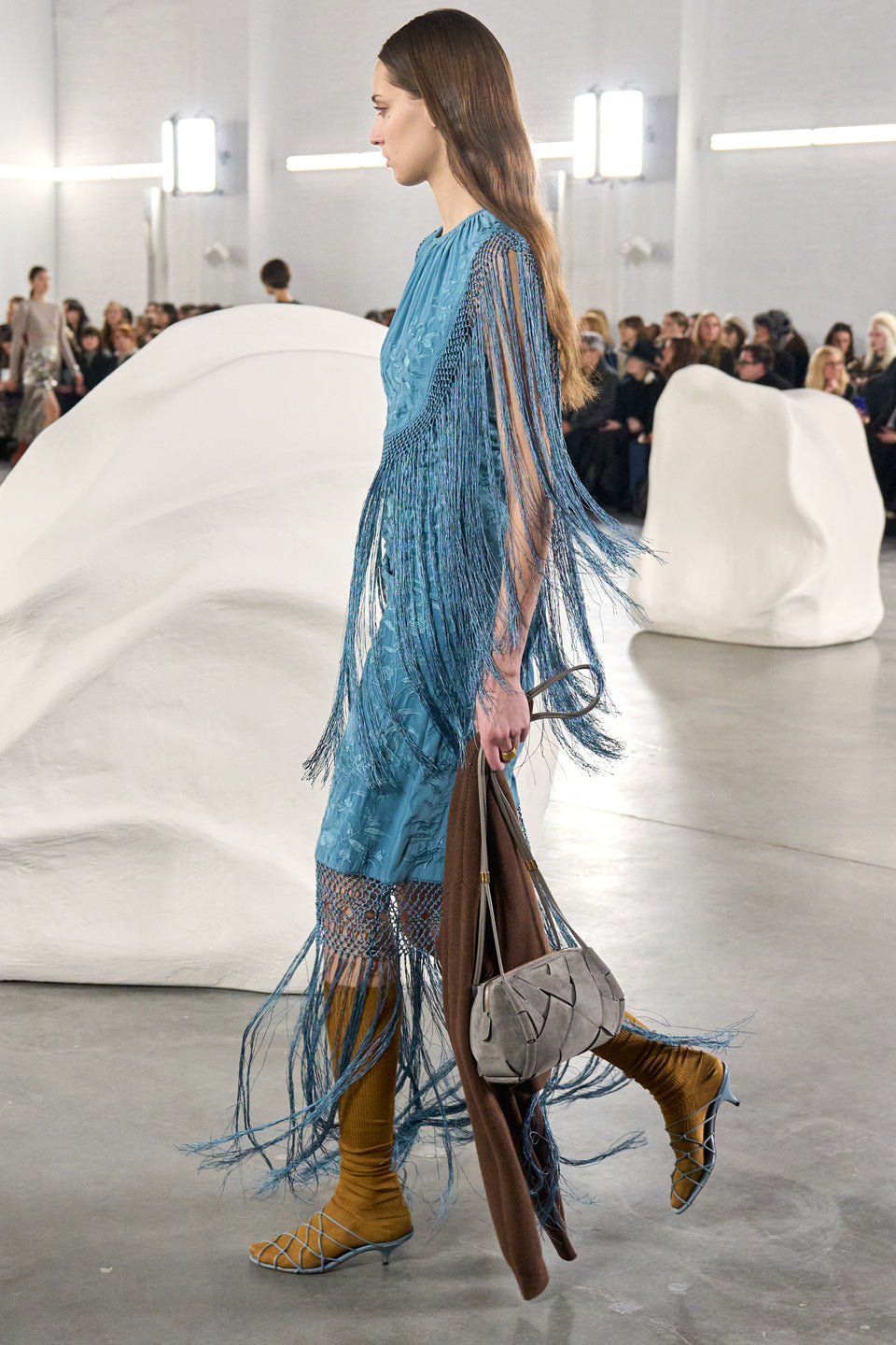 Nerine Silk Fringe Dress - Beryl