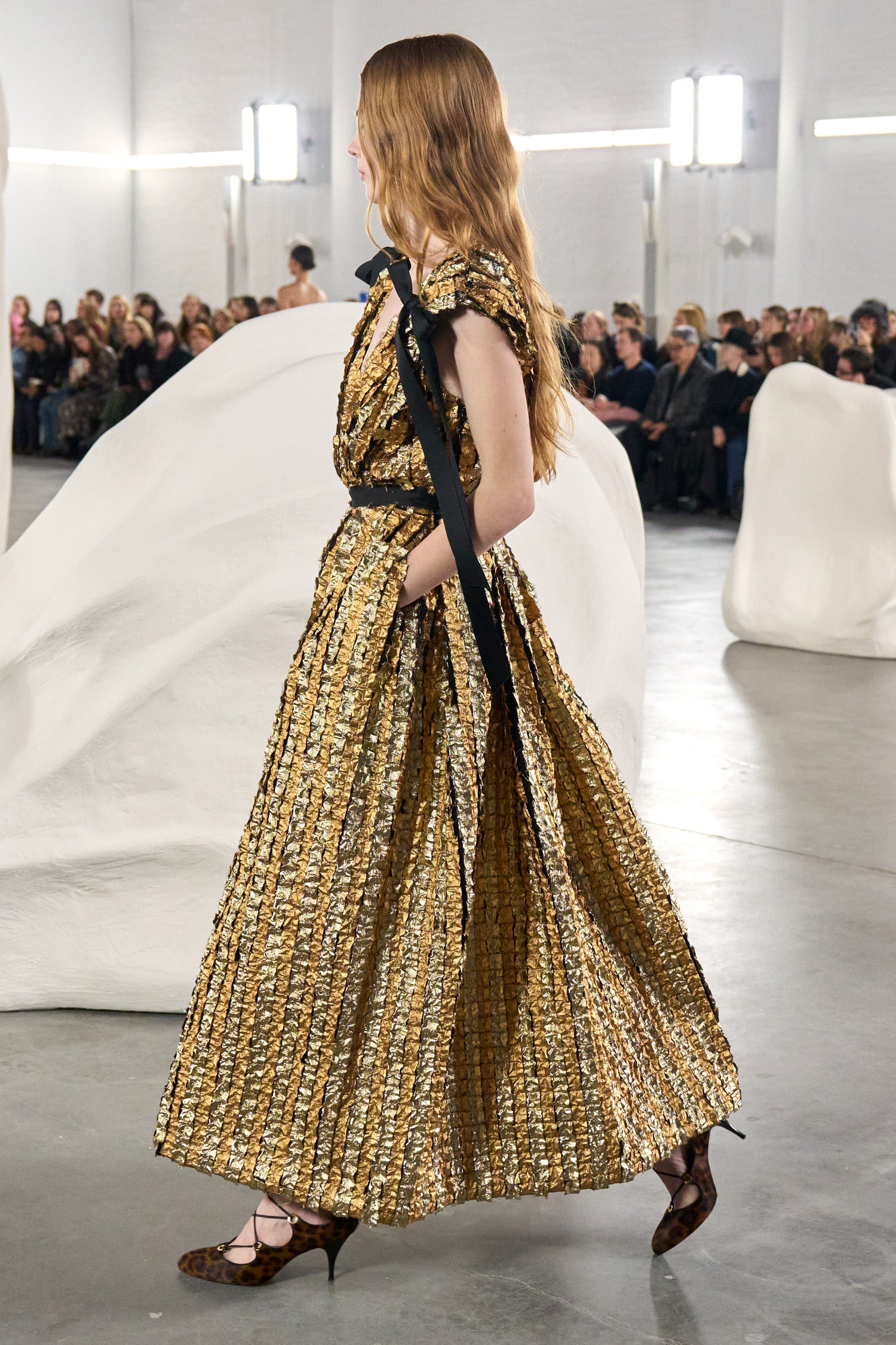Ulla Johnson Karina Lurex Bow Dress - Gold