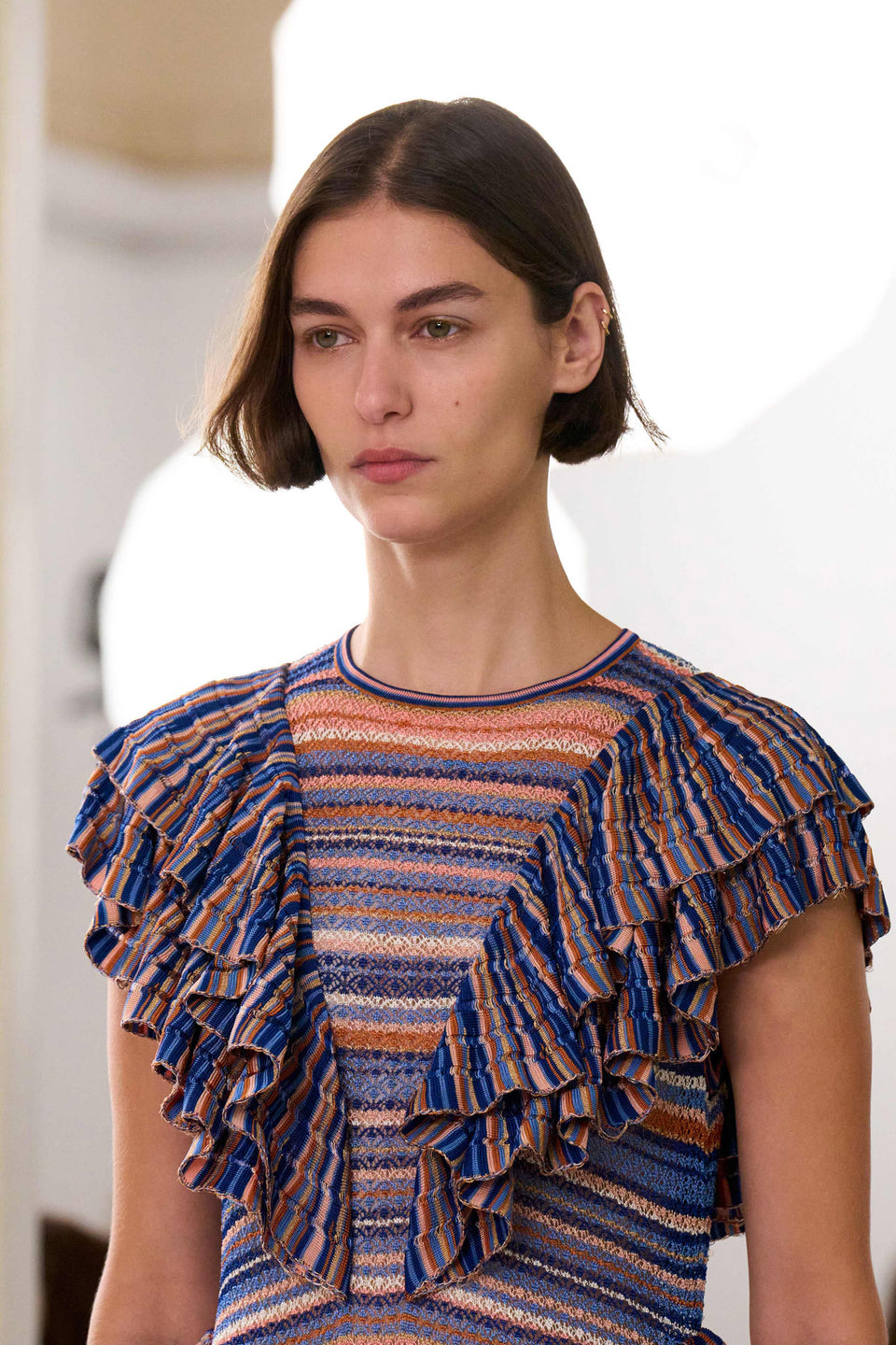 Raina Ruffle Knit Dress - Sunset