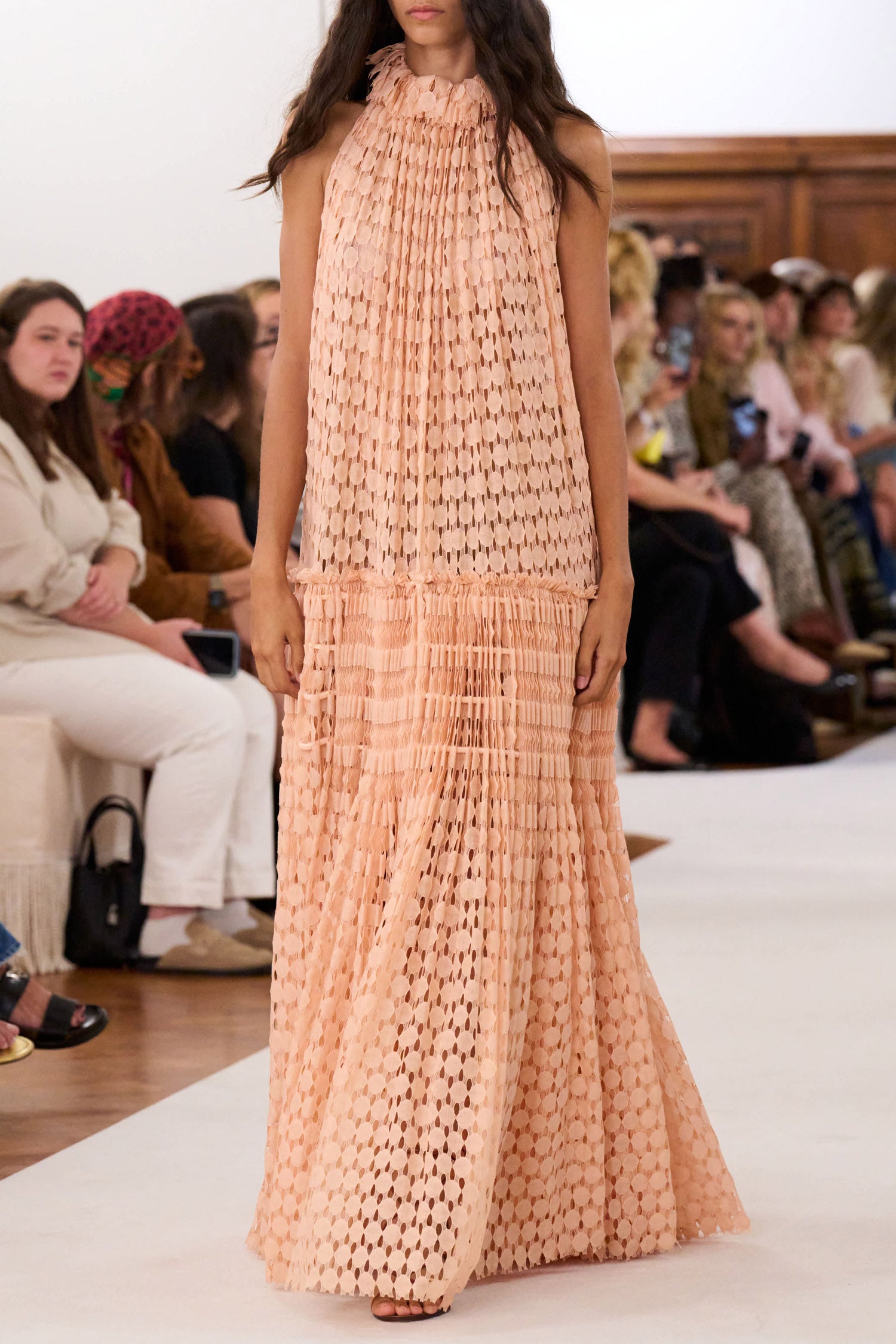 Anouk Lace High Neck Gown - Blush