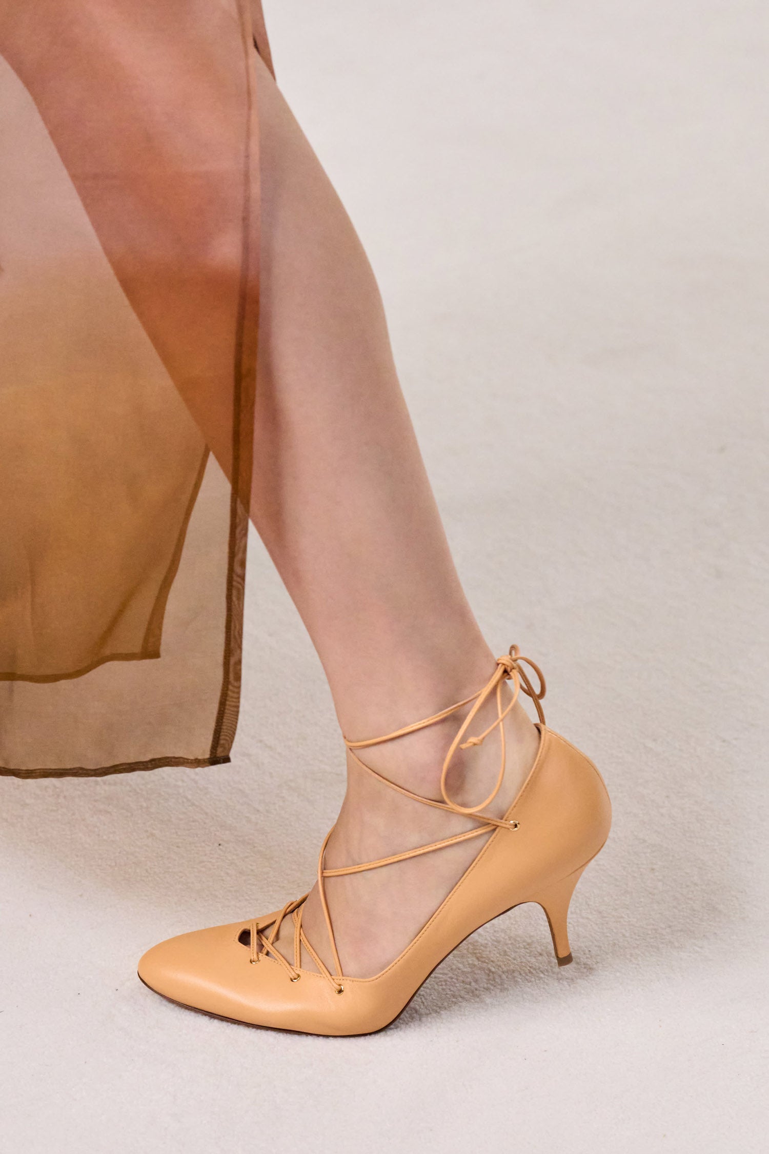 Lola Ballerina Lace Up Pump - Miele
