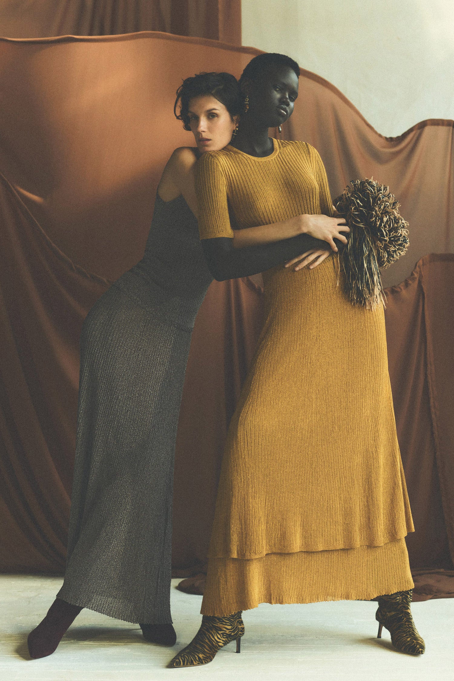 Ulla Johnson Maxine Short Sleeve Knit Long Dress - Gild