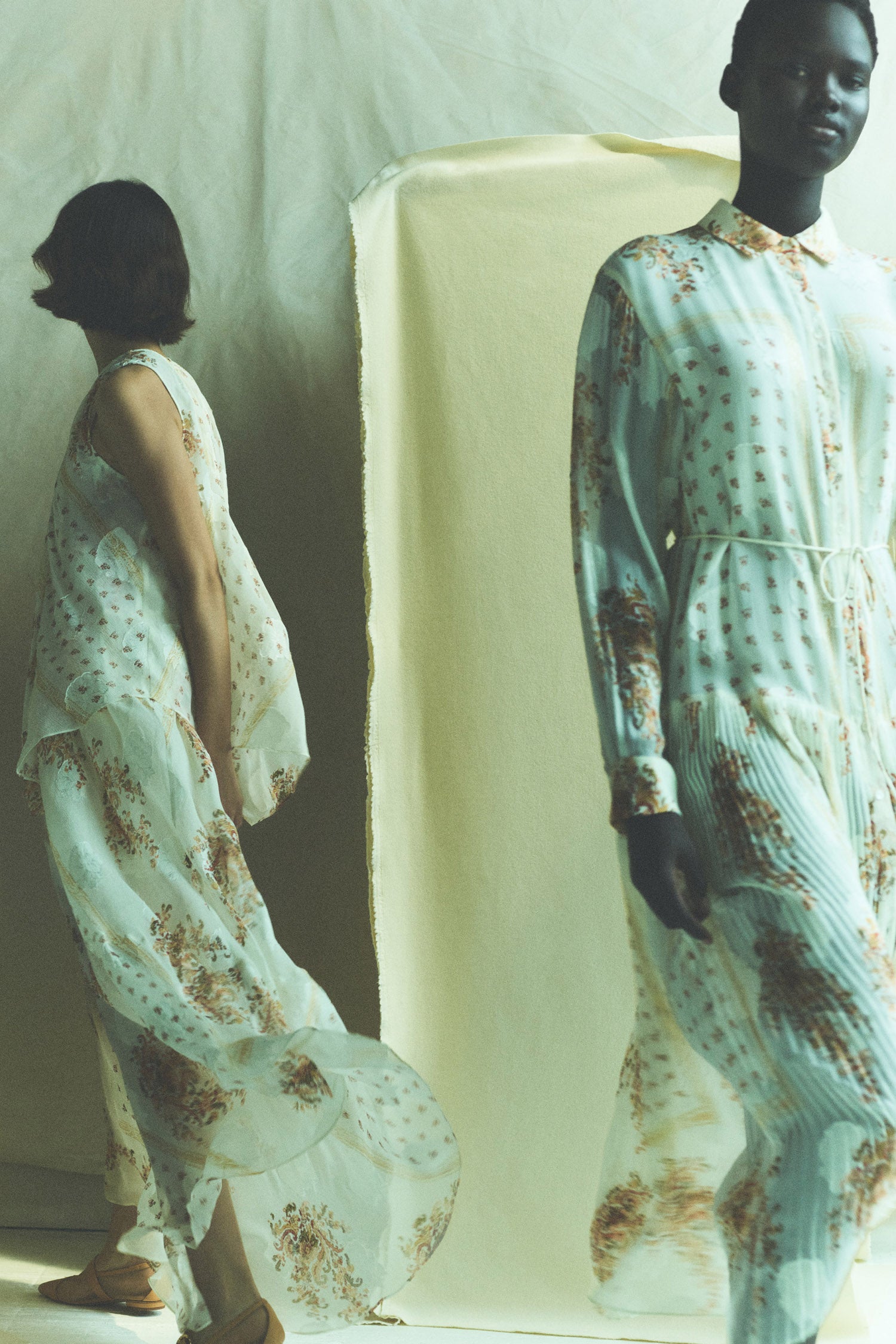 Ulla Johnson Emilie Drop Waist Long Sleeve Shirt Dress - Alabaster