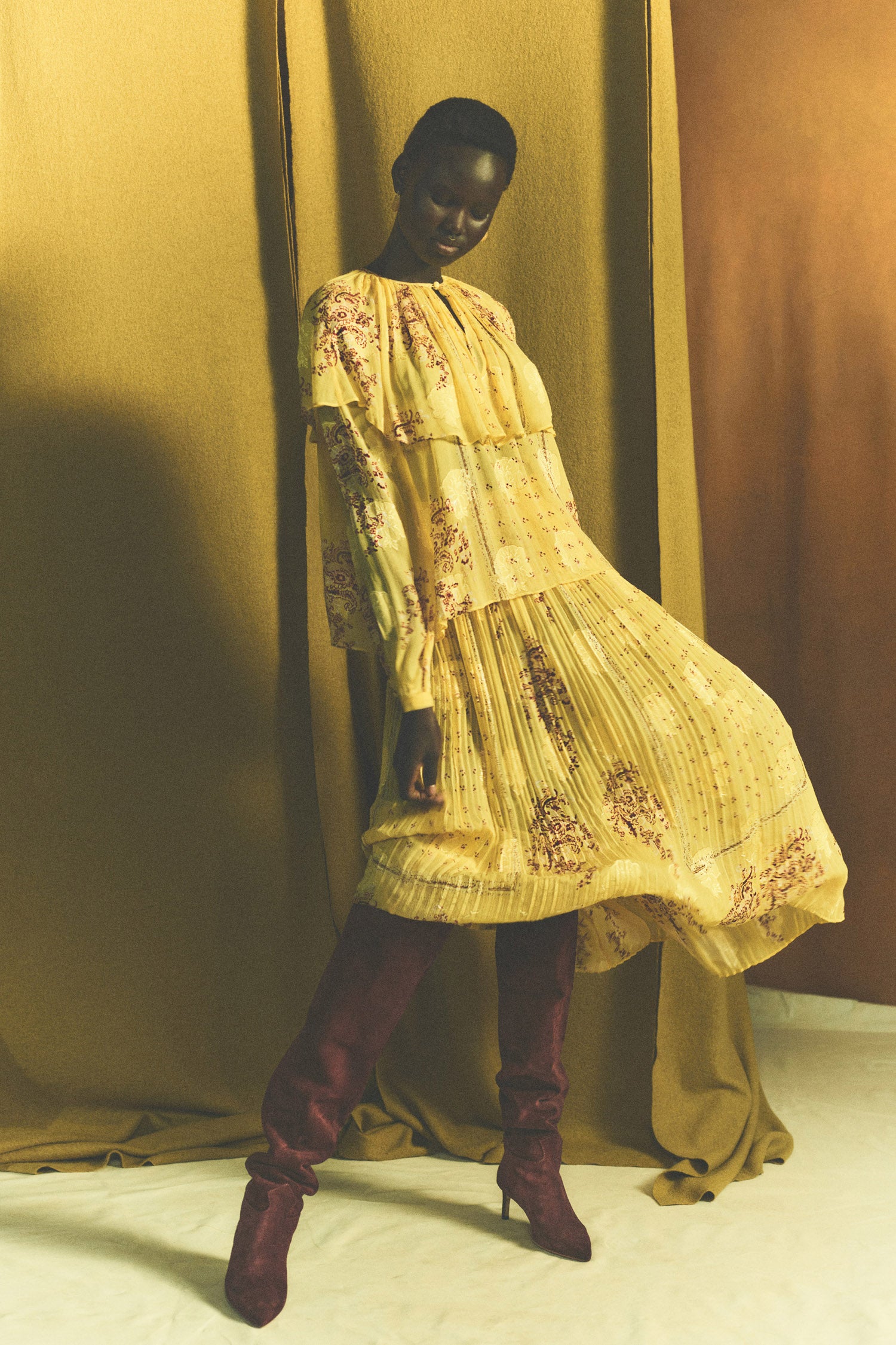 Brion Pleated Skirt - Soleil