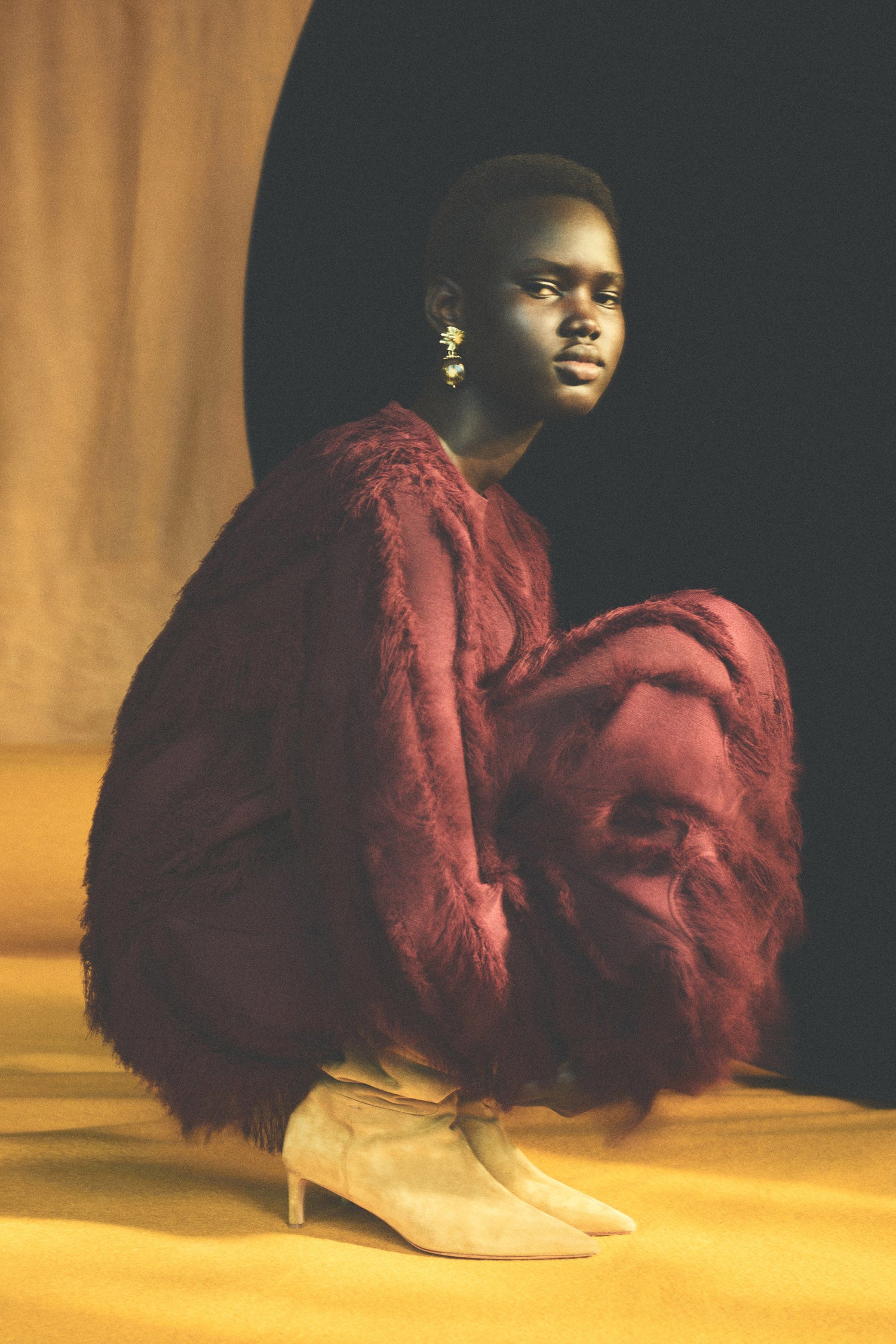 Aubree Long Sleeve Knit Pullover - Mahogany