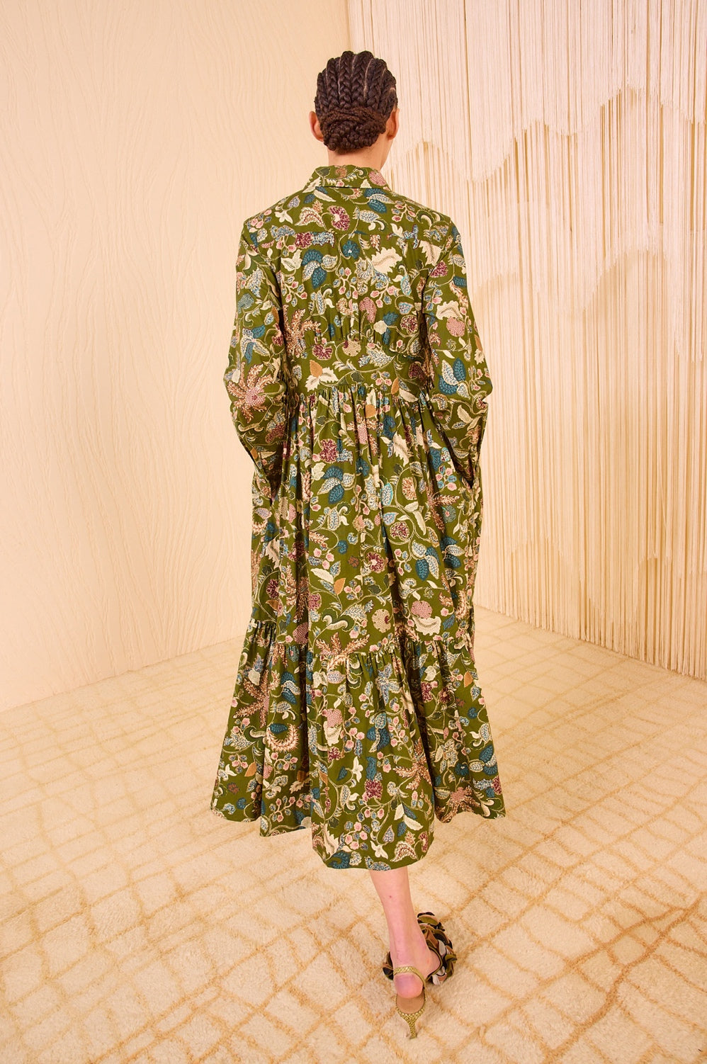 Eryn Long Sleeve Midi Dress - Lichen