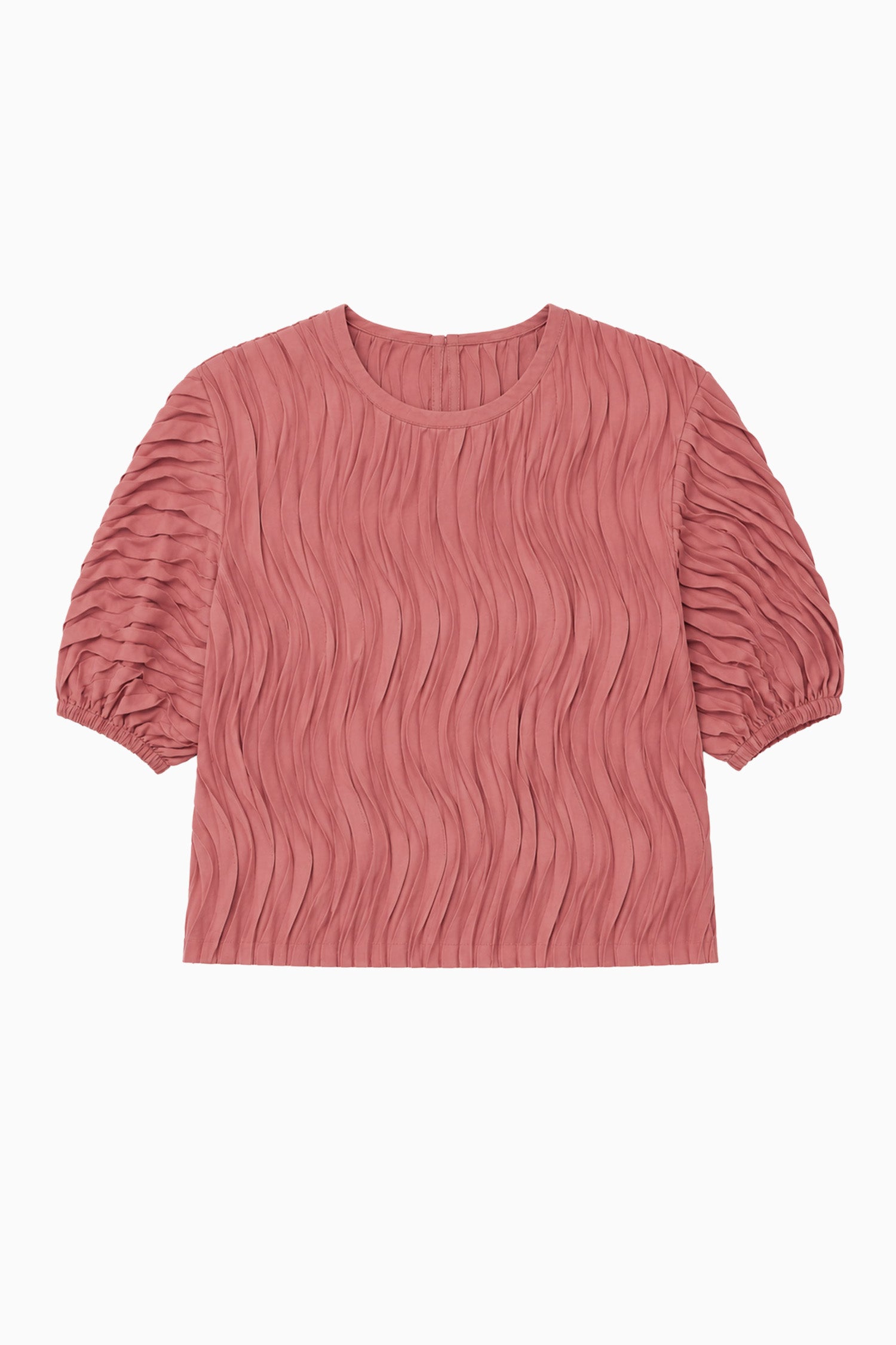 Chestnut Chiffon Embroidered Puff Sleeve Top - Flat Lay | Ulla Johnson