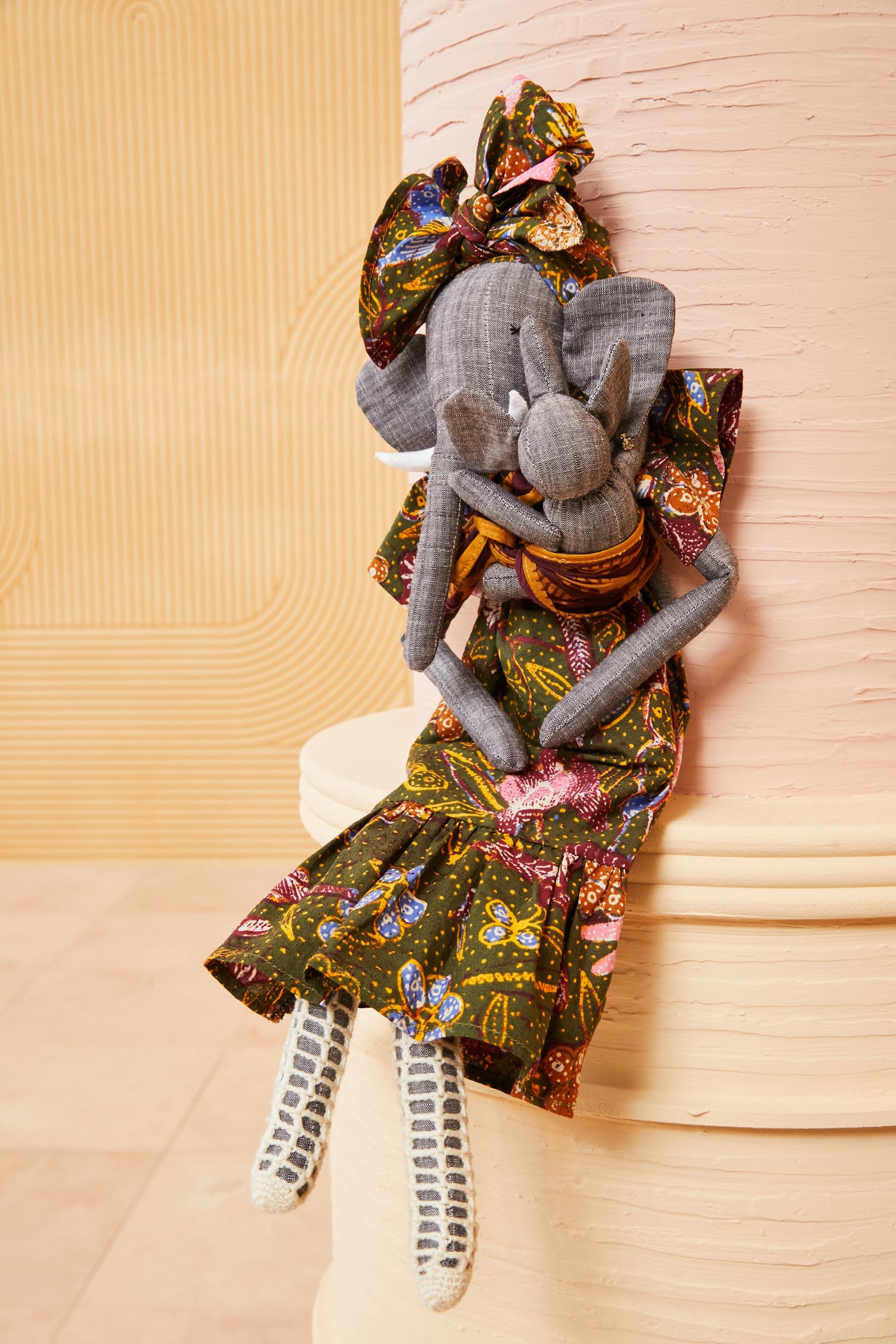 Ulla Johnson Elephant & Baby Doll - Pine Floral