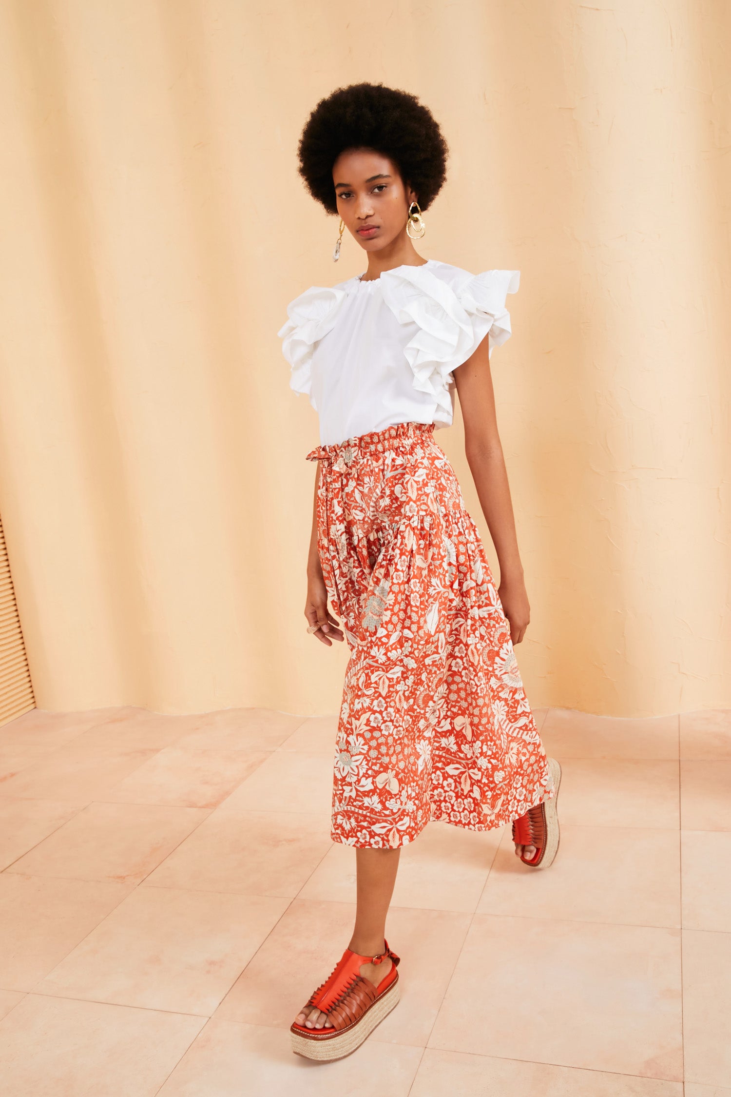Ulla Johnson Fernanda Skirt - Orange Blossom