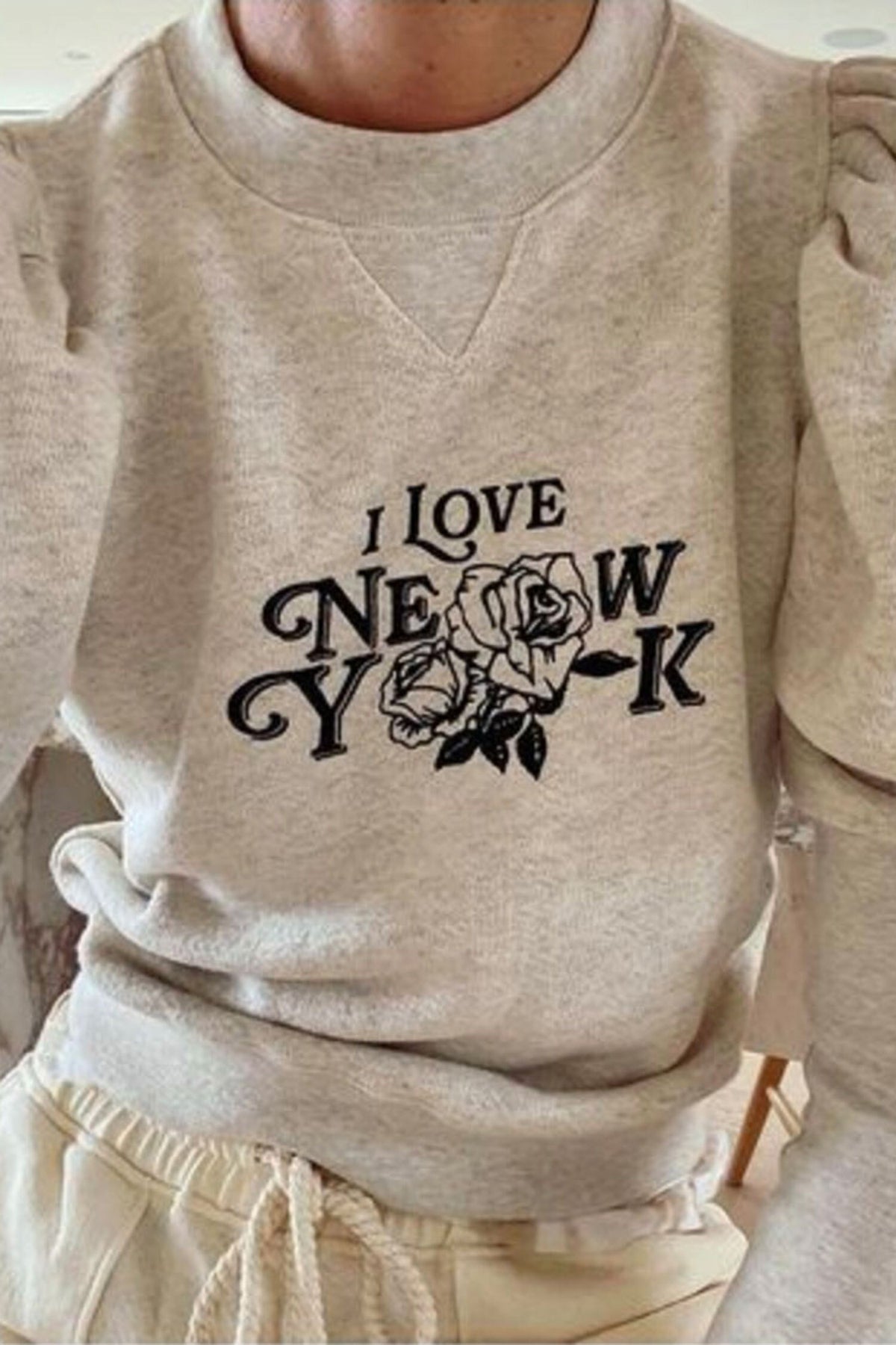 I Love New York Philo Pullover - Light Heather Grey