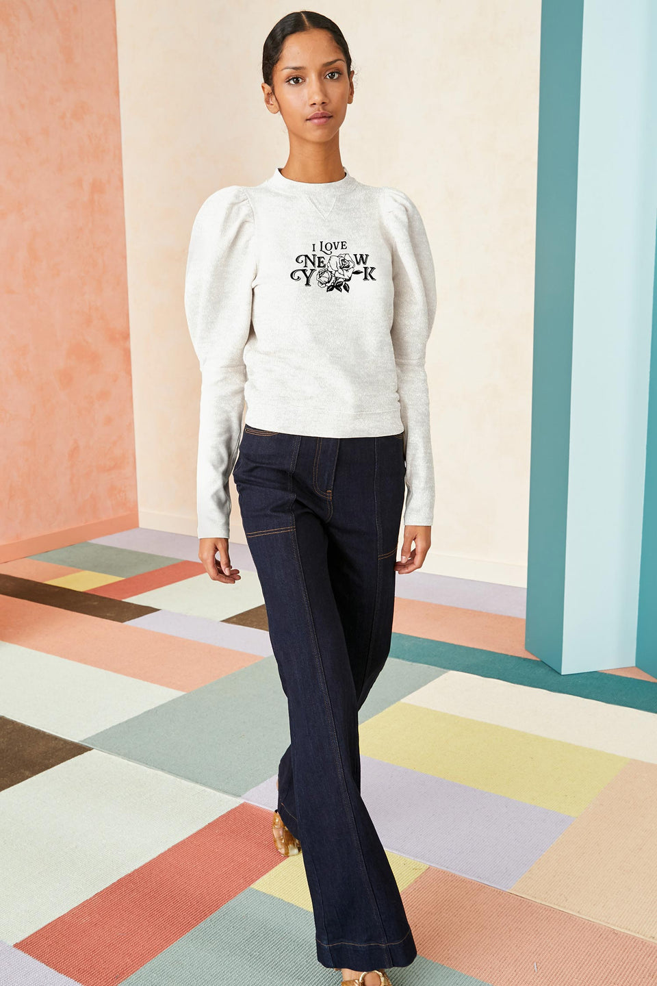 I Love New York Philo Pullover - Light Heather Grey